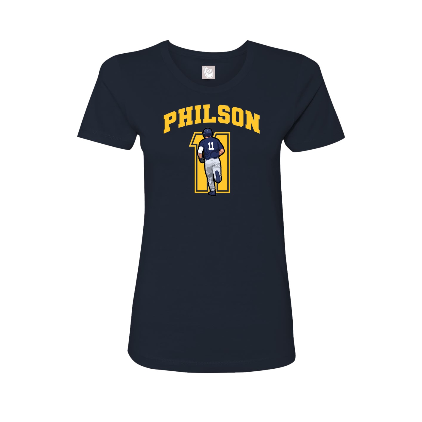 Fitted Women's Tee — Number in Navy