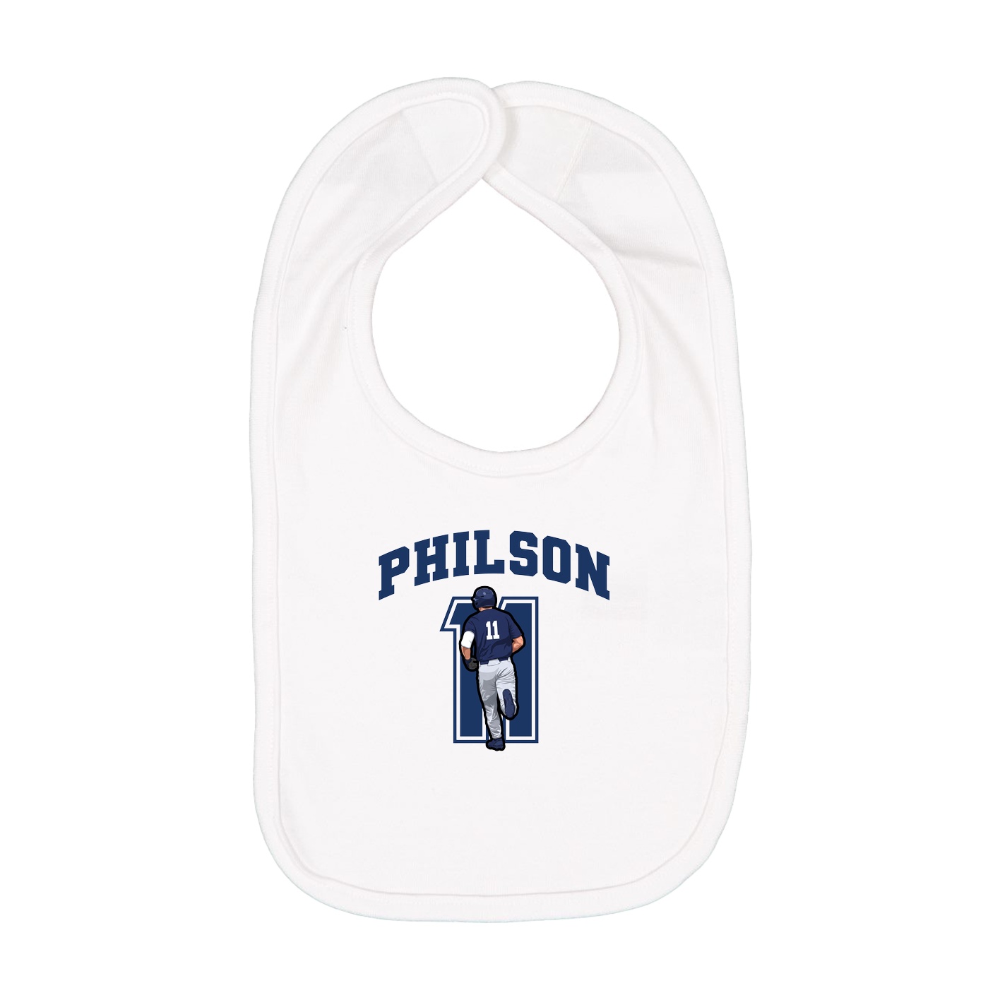 Infant Bib — Number in White