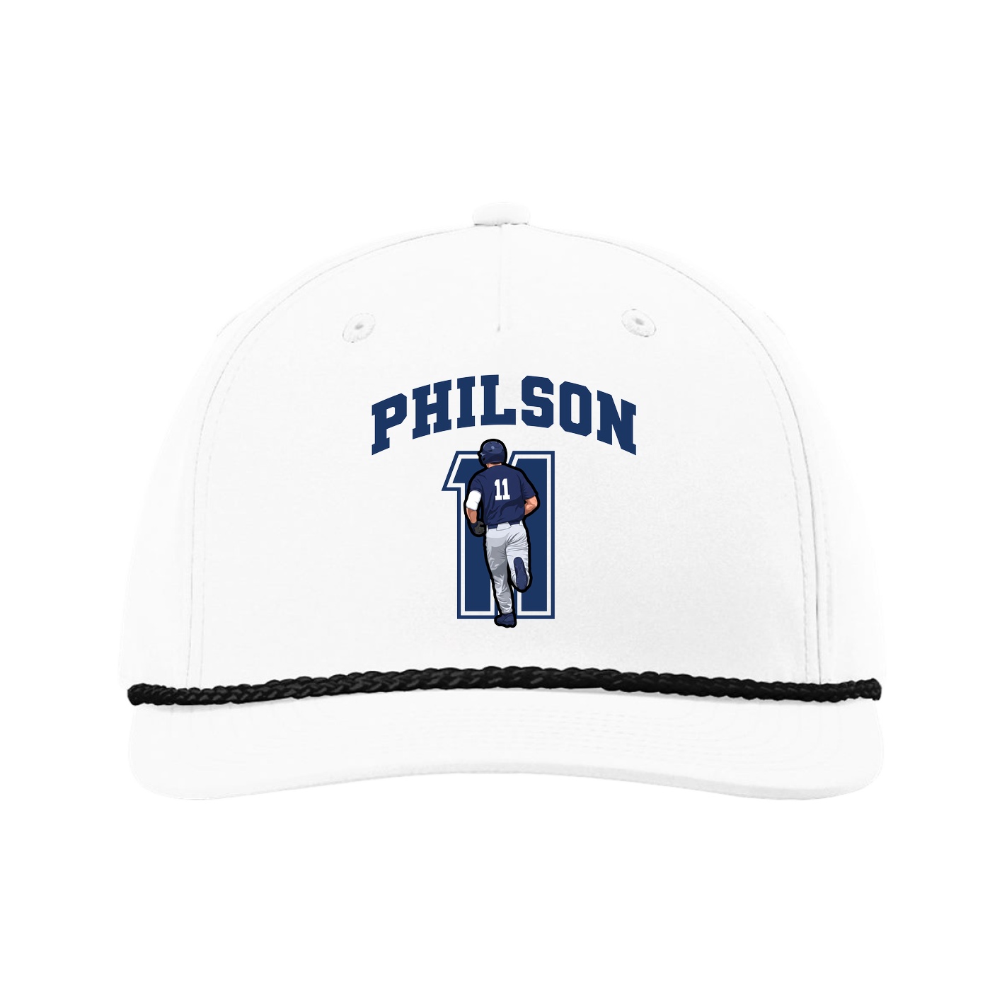 Five-Panel Classic Rope Cap — Number in White