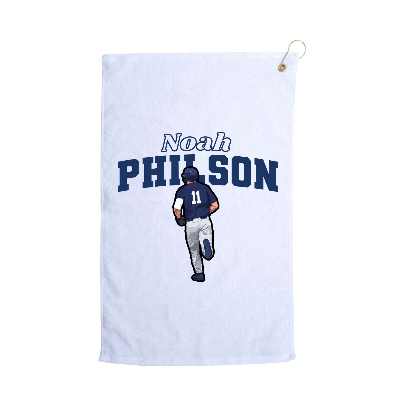 Golf Towel — Name Arch in White
