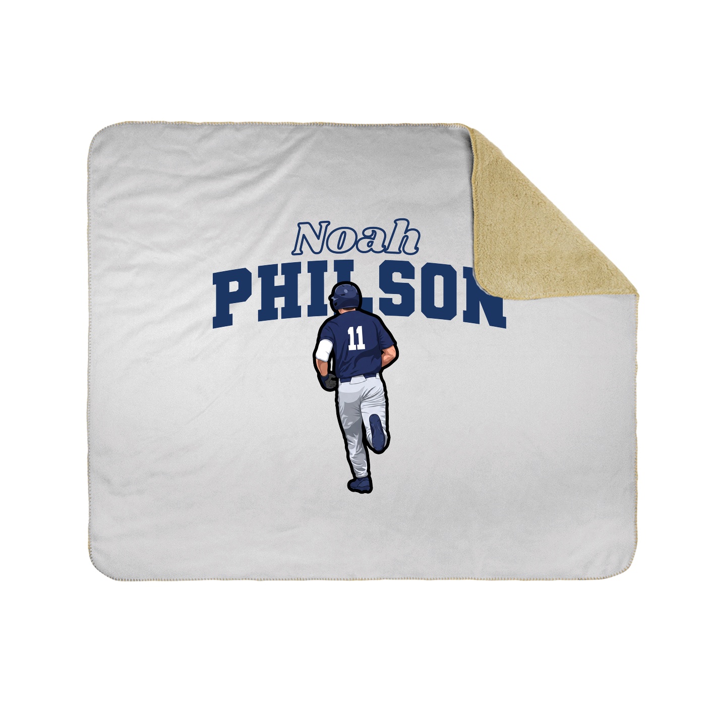 Throw Blanket — Name Arch in White