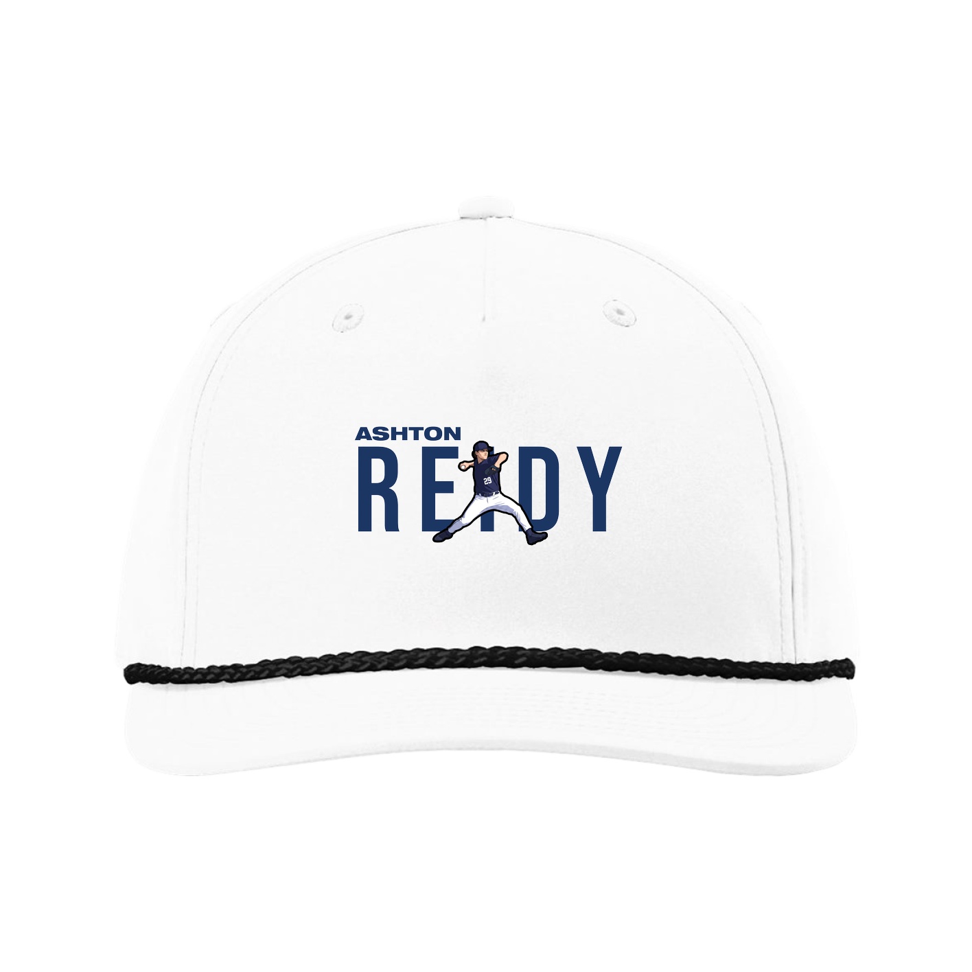 Five-Panel Classic Rope Cap — Player Name in White
