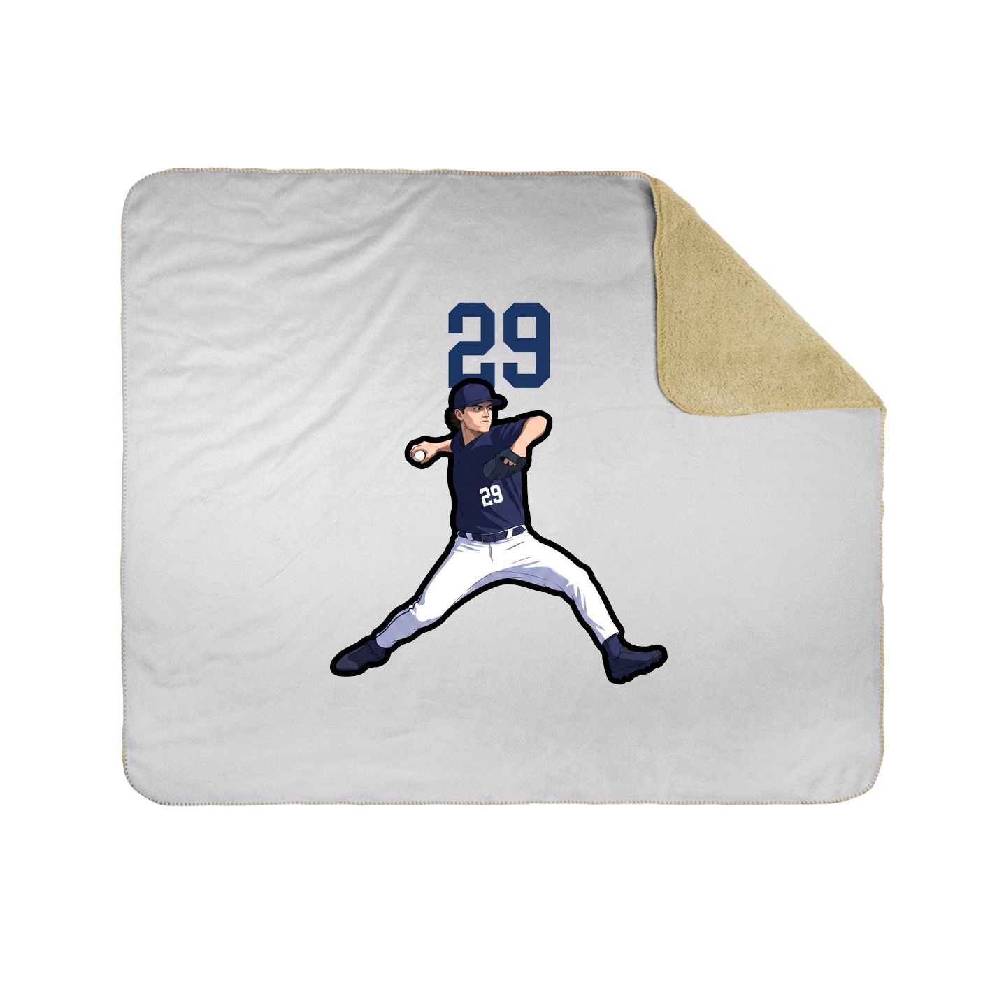 Throw Blanket — Number Top in White