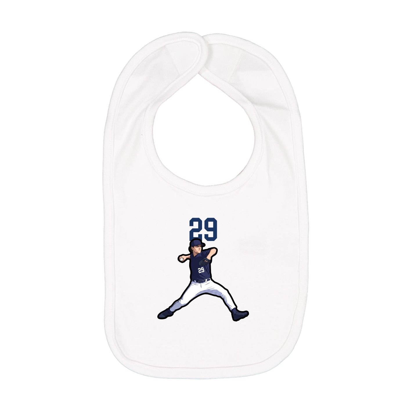Infant Bib — Number Top in White