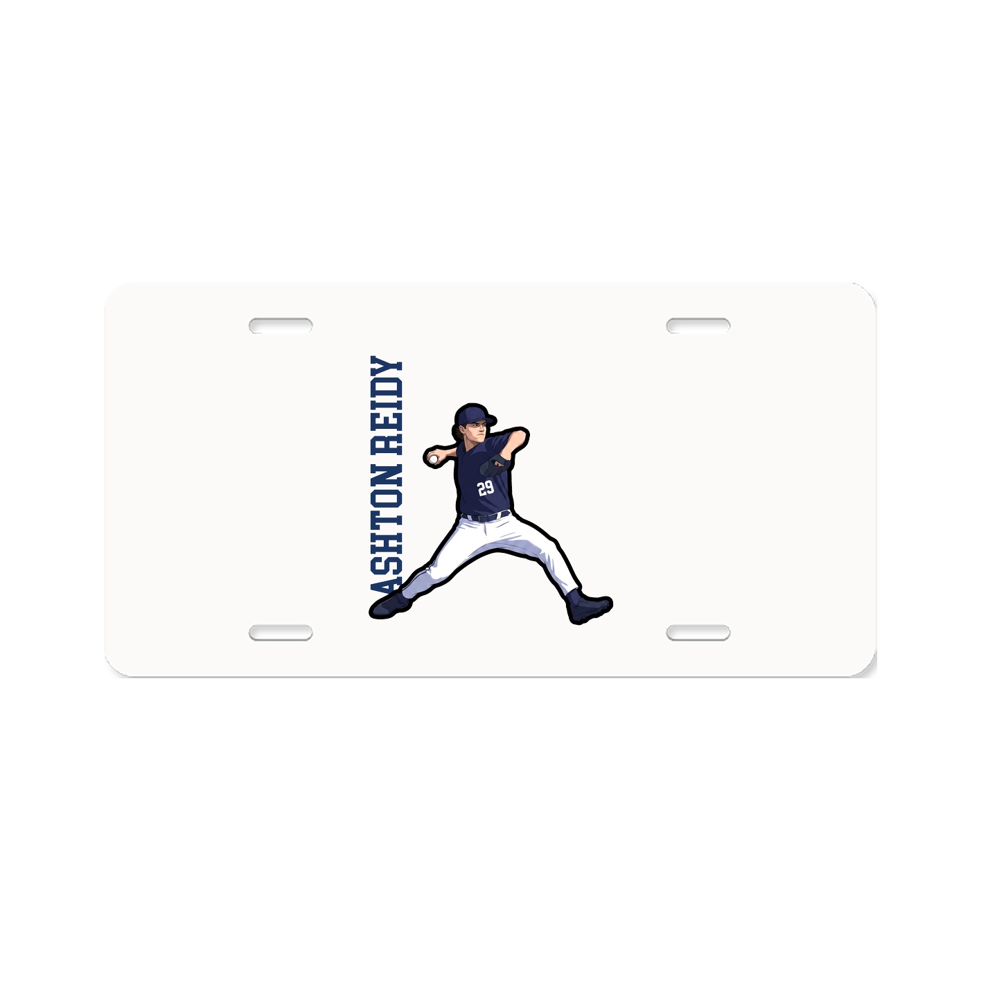 License Plate — Name Vertical in Classic