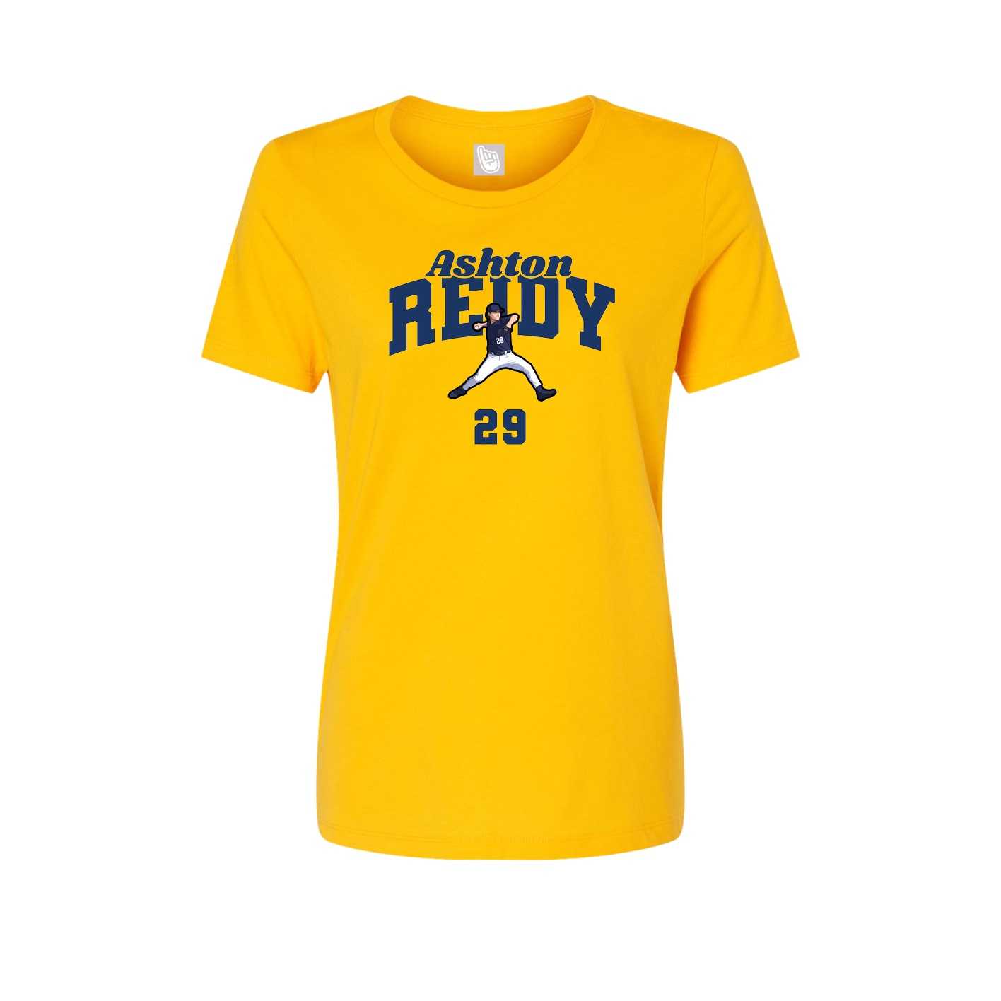 Fitted Women's Tee — Signature Arch in Gold