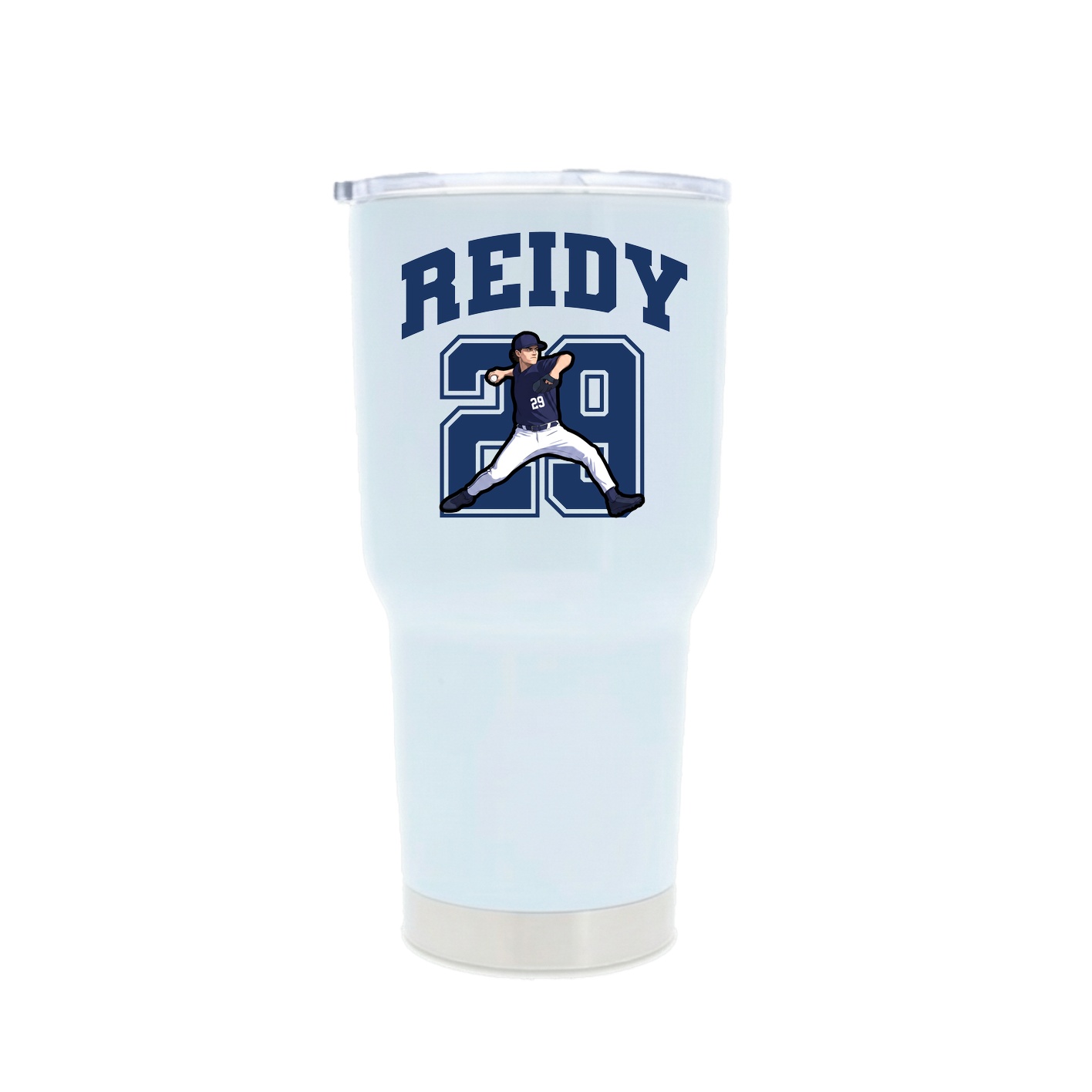 30oz Stainless Steel Tumbler — Number in White
