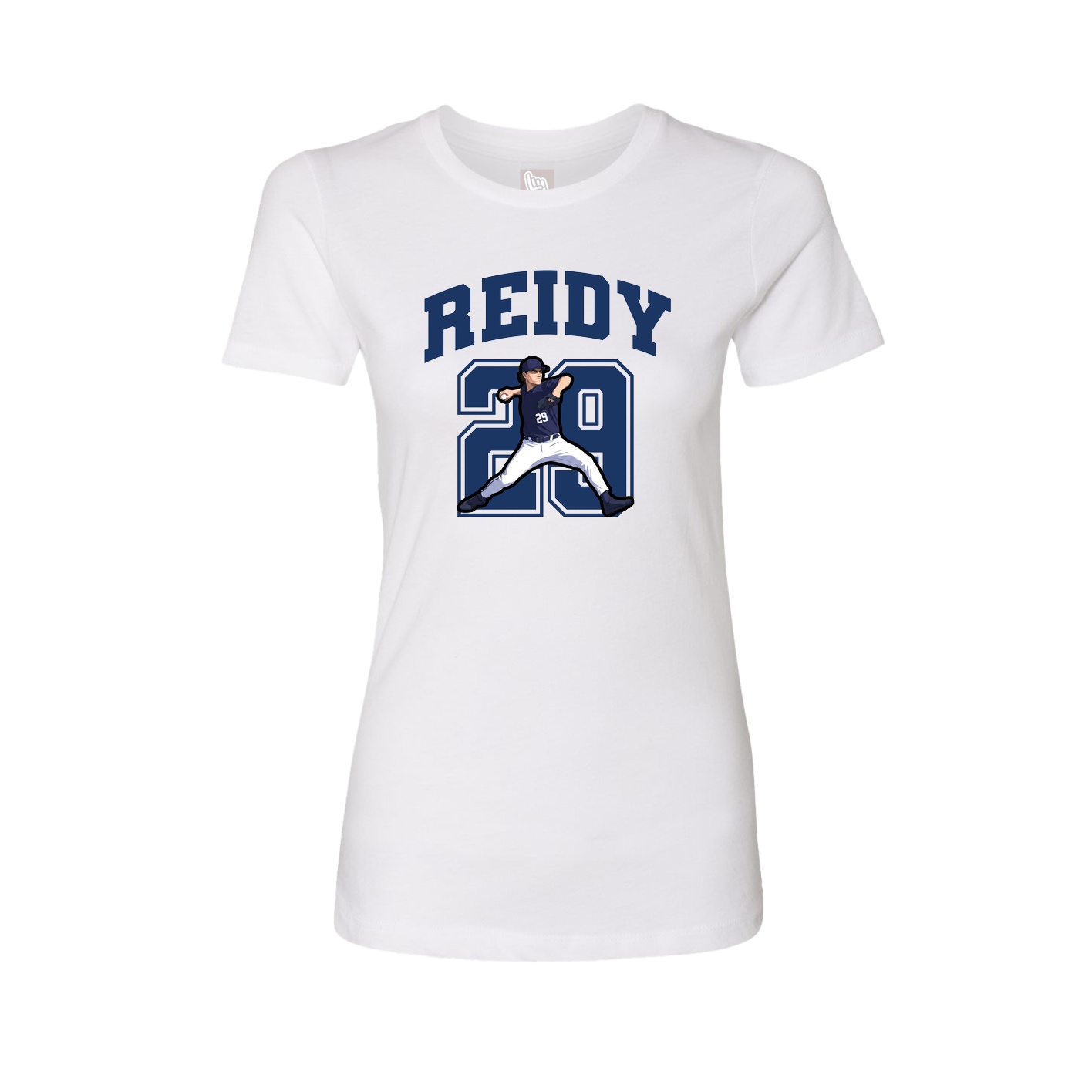 Fitted Women's Tee — Number in White