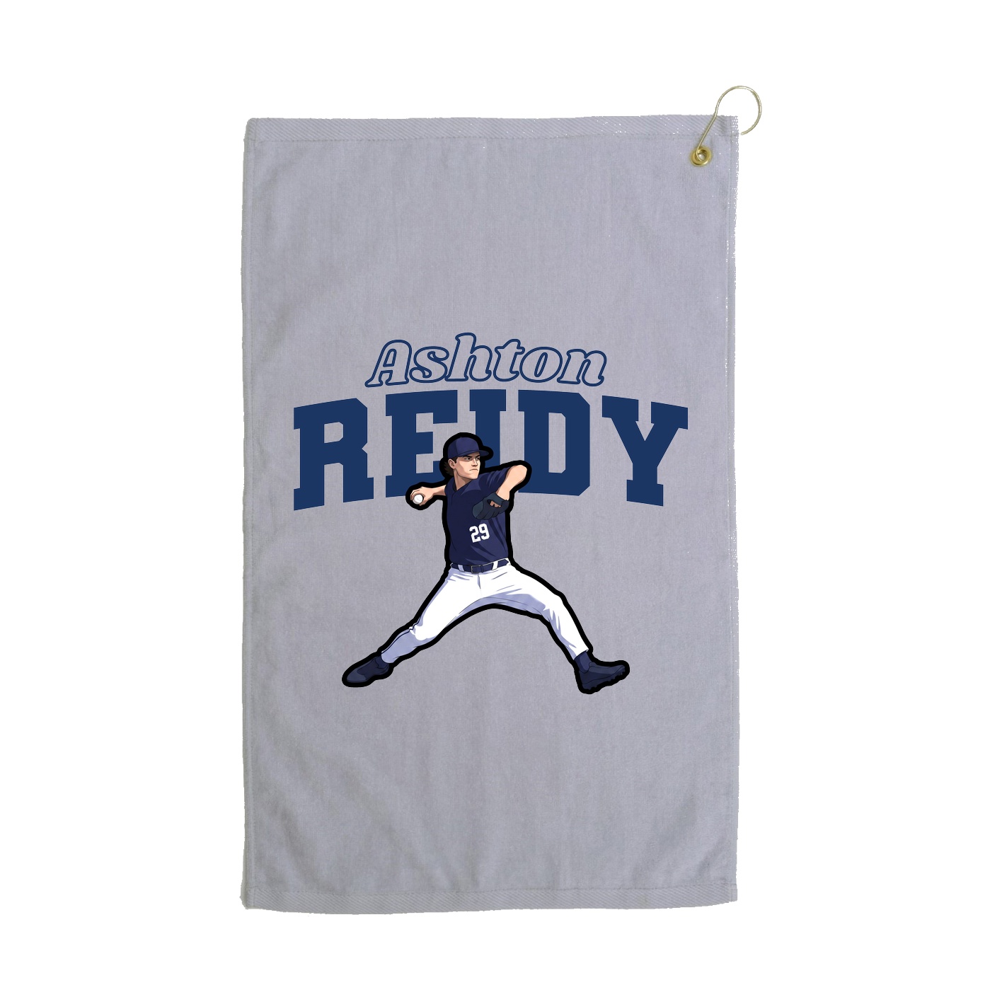 Golf Towel — Name Arch in Grey