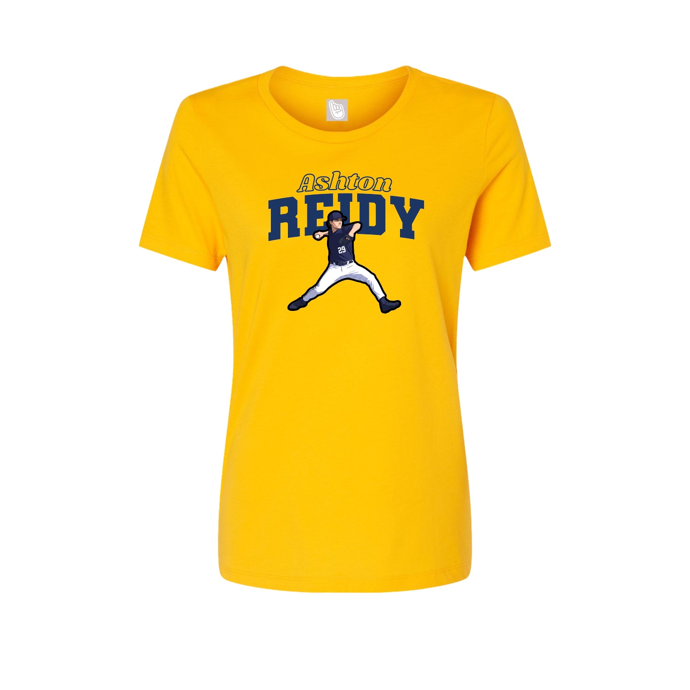 Fitted Women's Tee — Name Arch in Gold
