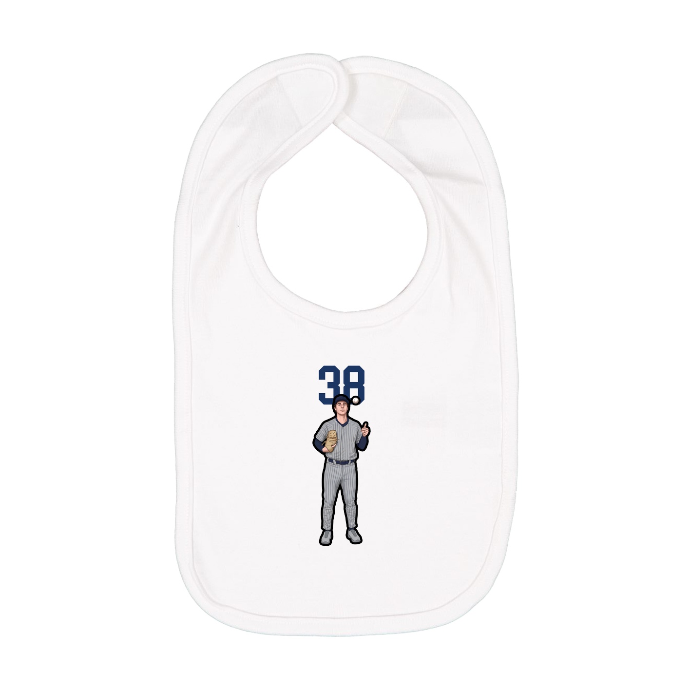 Infant Bib — Number Top in White