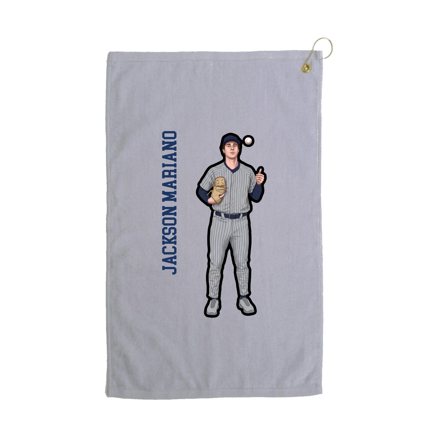 Golf Towel — Name Vertical in Grey