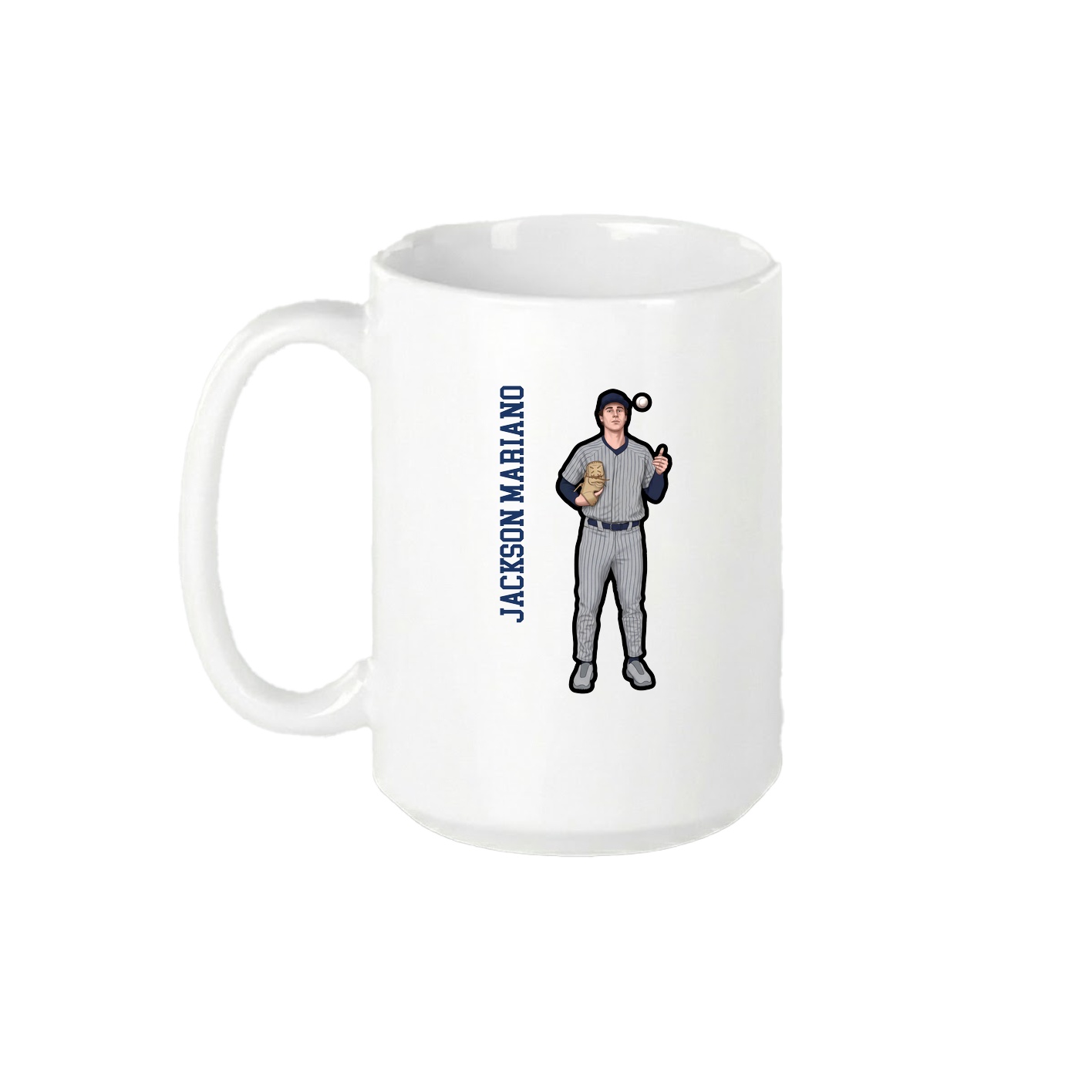 15oz Coffee Mug — Name Vertical in White