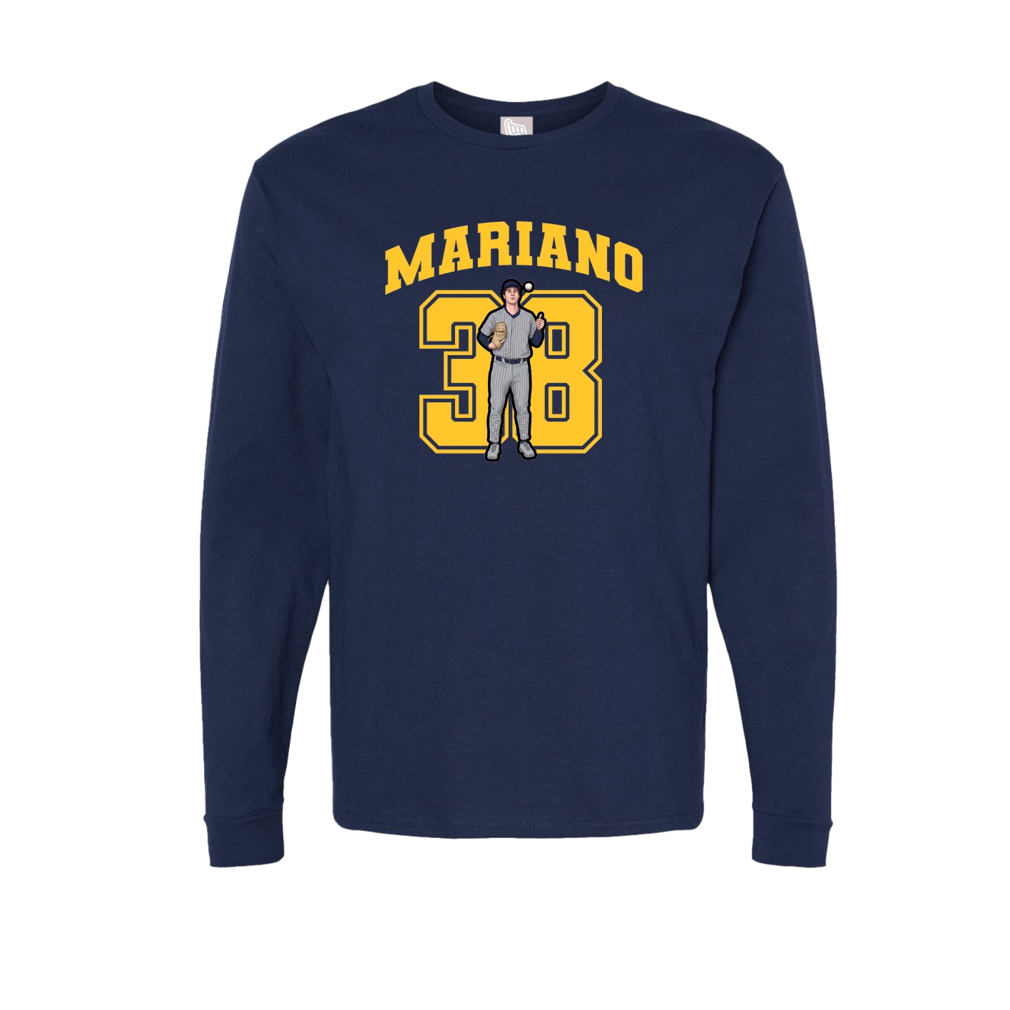 Long Sleeve Tee — Number in Navy