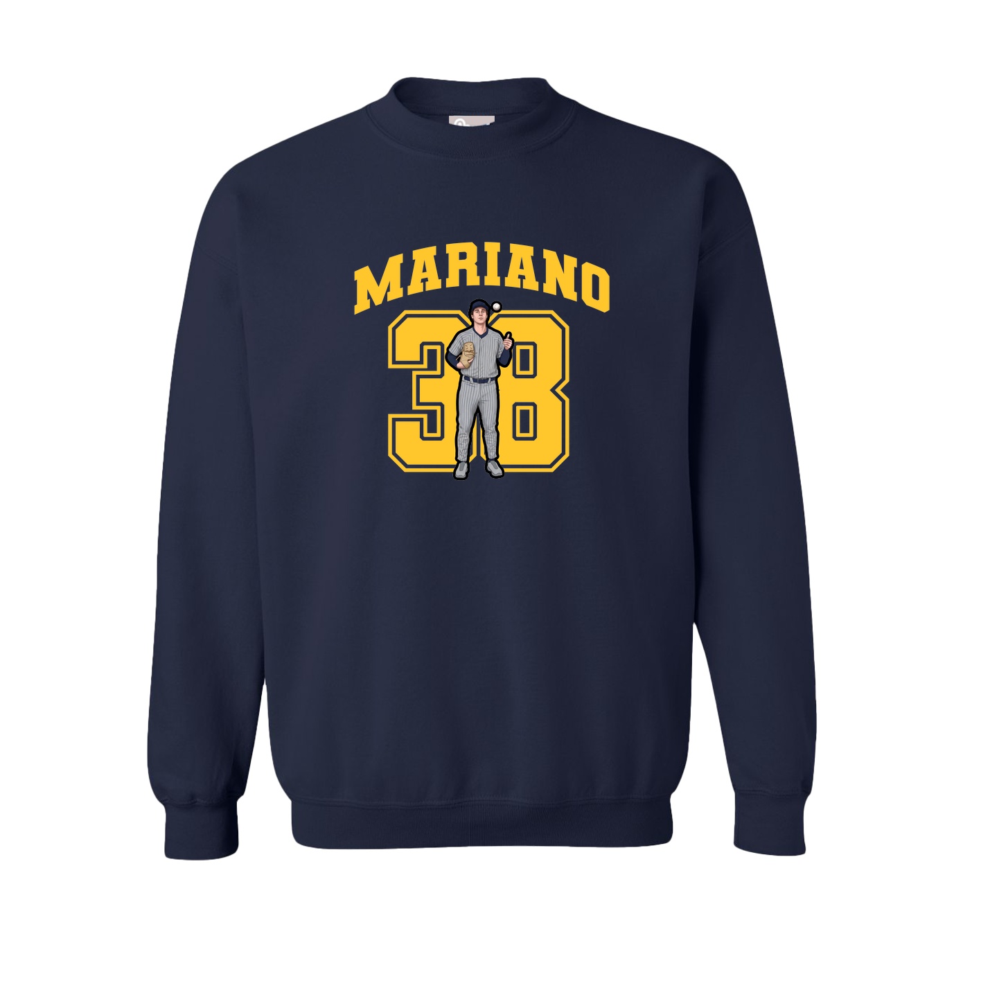 Fleece Crew — Number in Navy