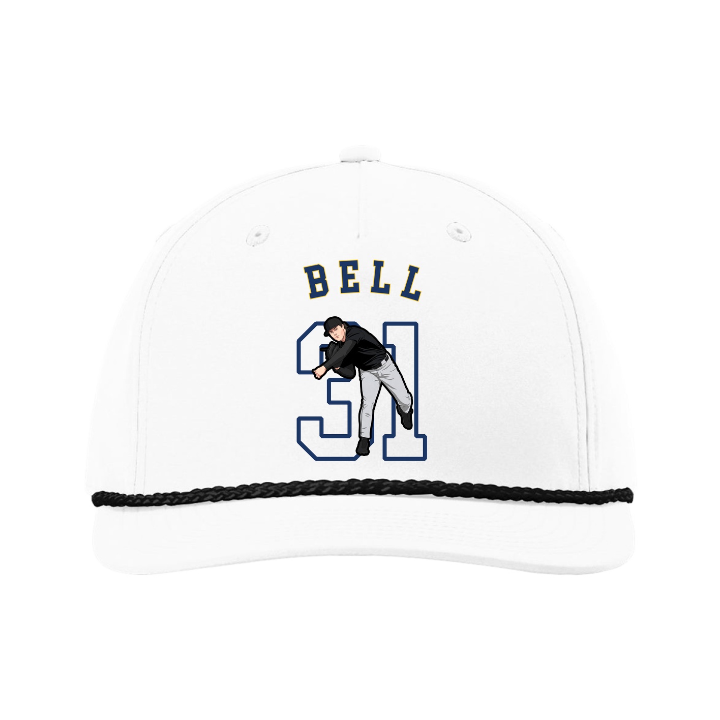 Five-Panel Classic Rope Cap — Shirsey Arch in White