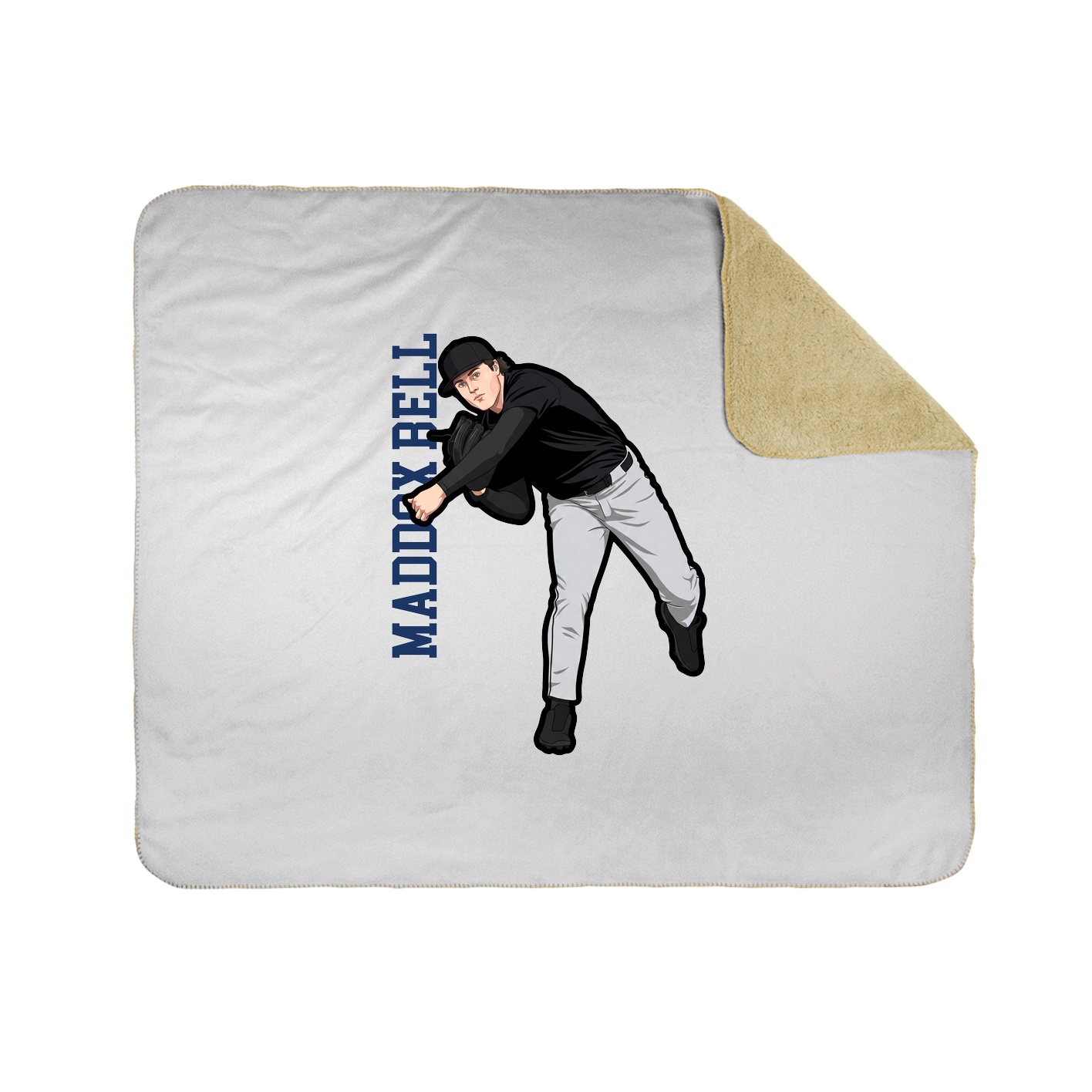 Throw Blanket — Name Vertical in White