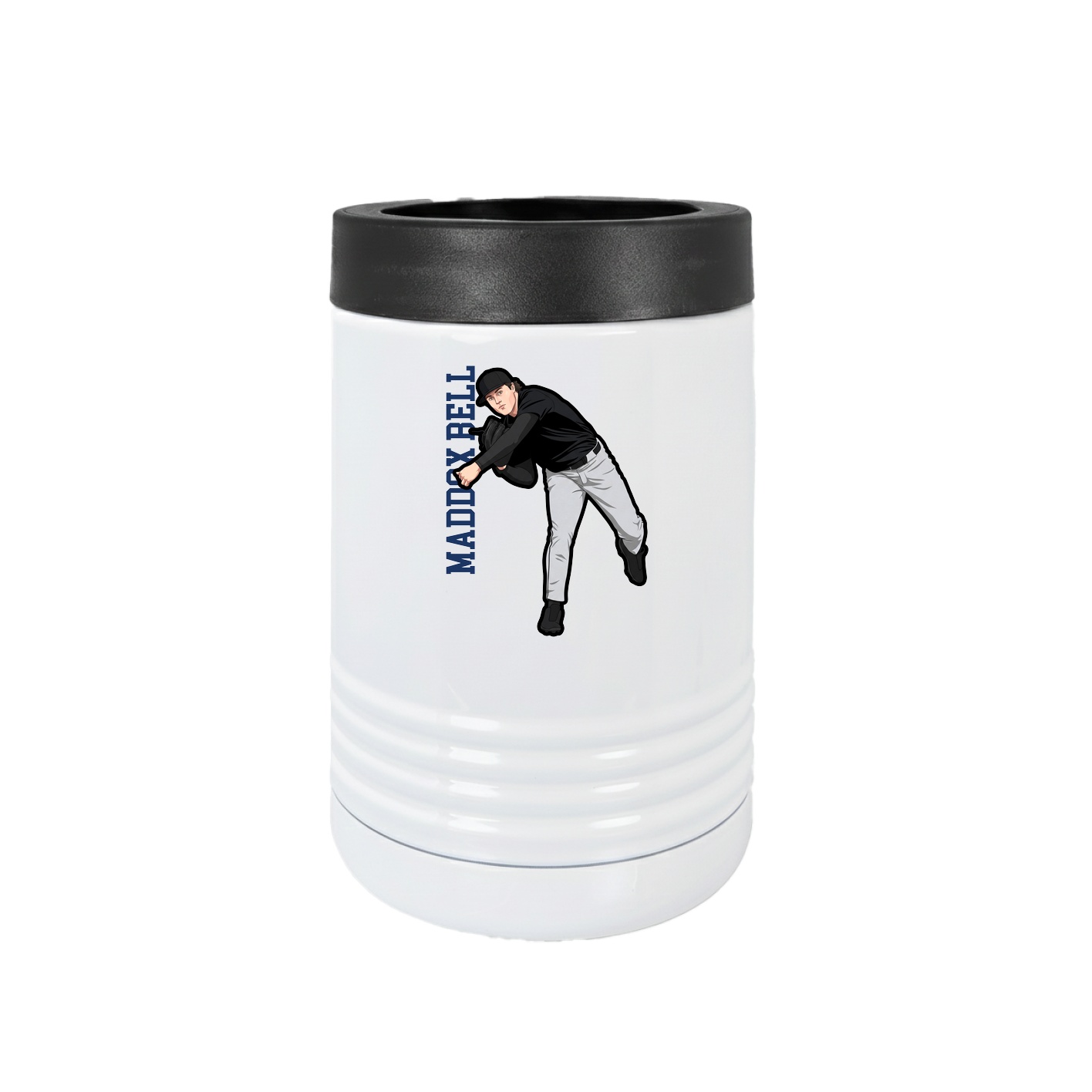 Beverage Holder — Name Vertical in White