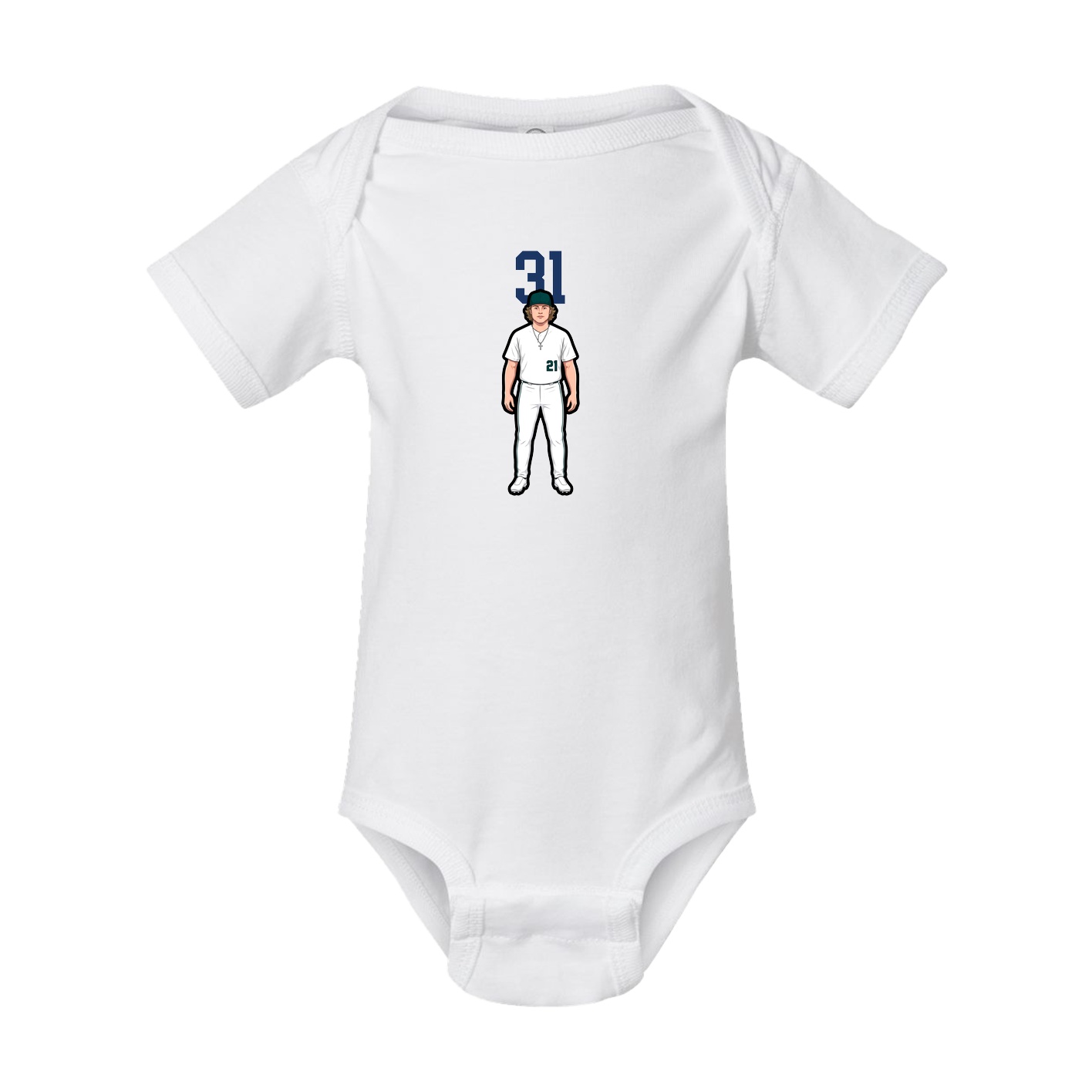 Baby Onesie — Number Top in White