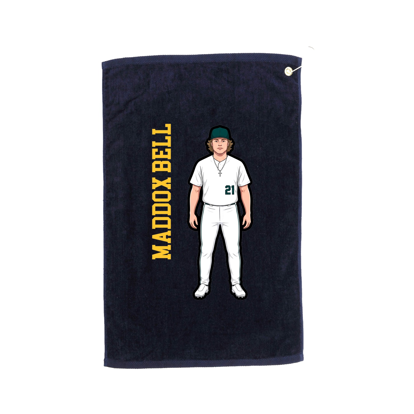 Golf Towel — Name Vertical in Navy