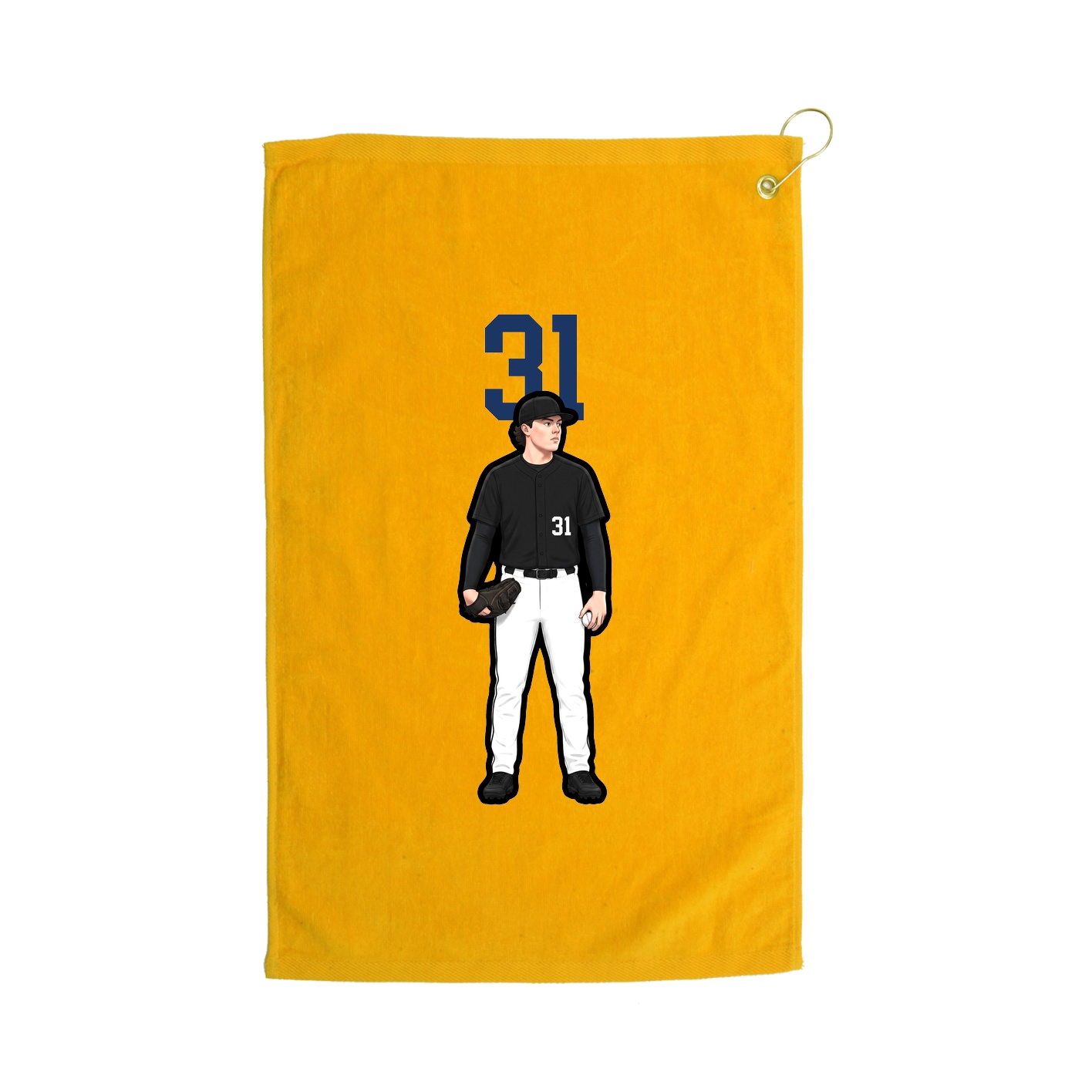 Golf Towel — Number Top in Gold