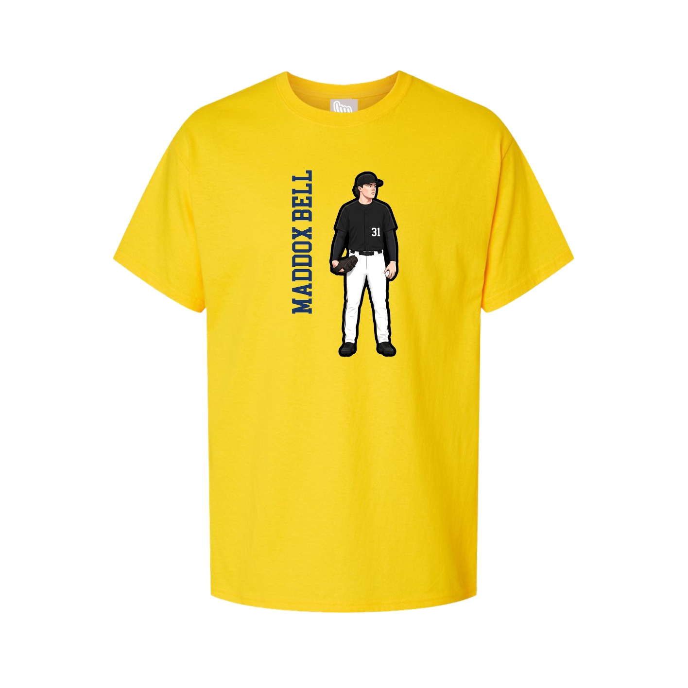 Youth Tee — Name Vertical in Gold