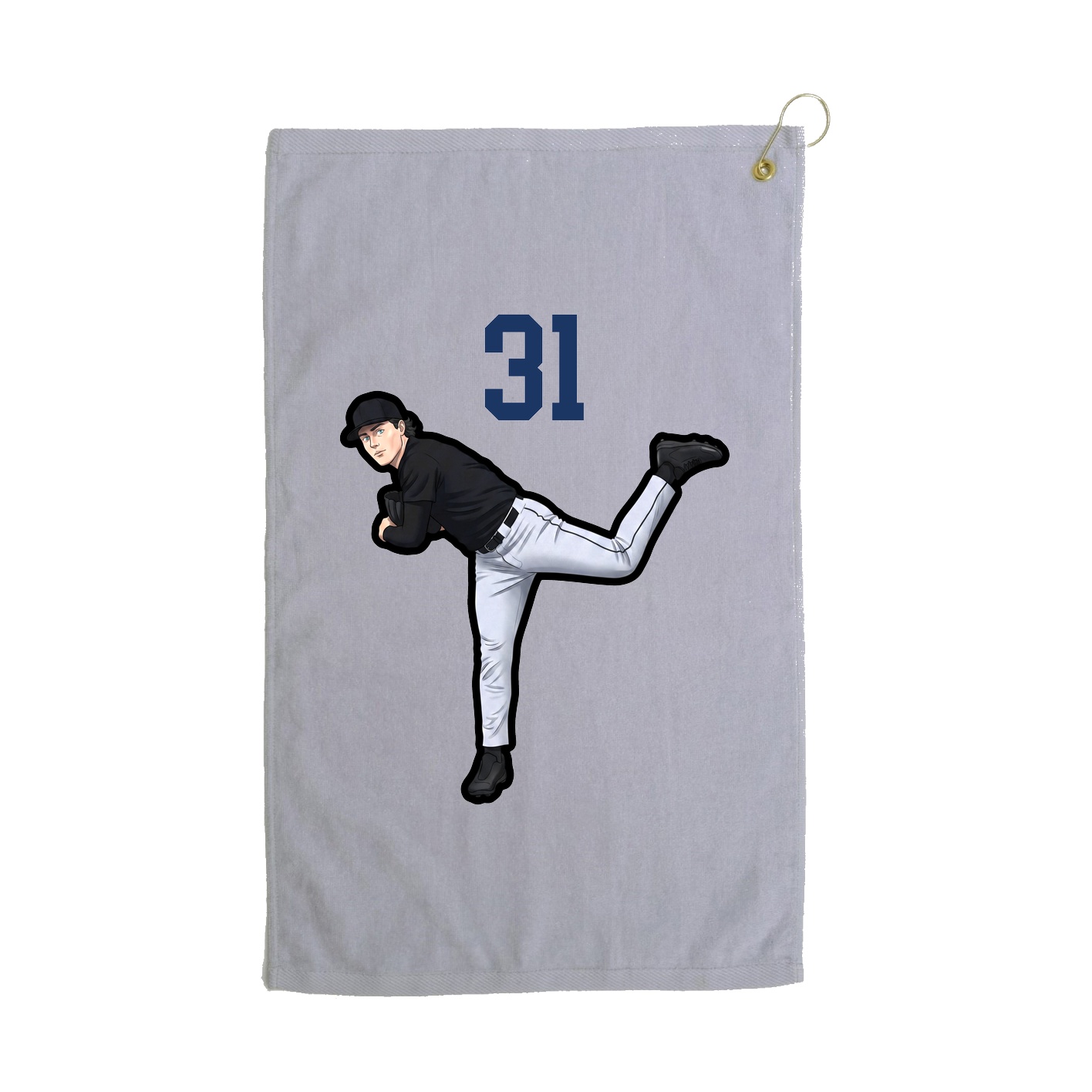 Golf Towel — Number Top in Grey