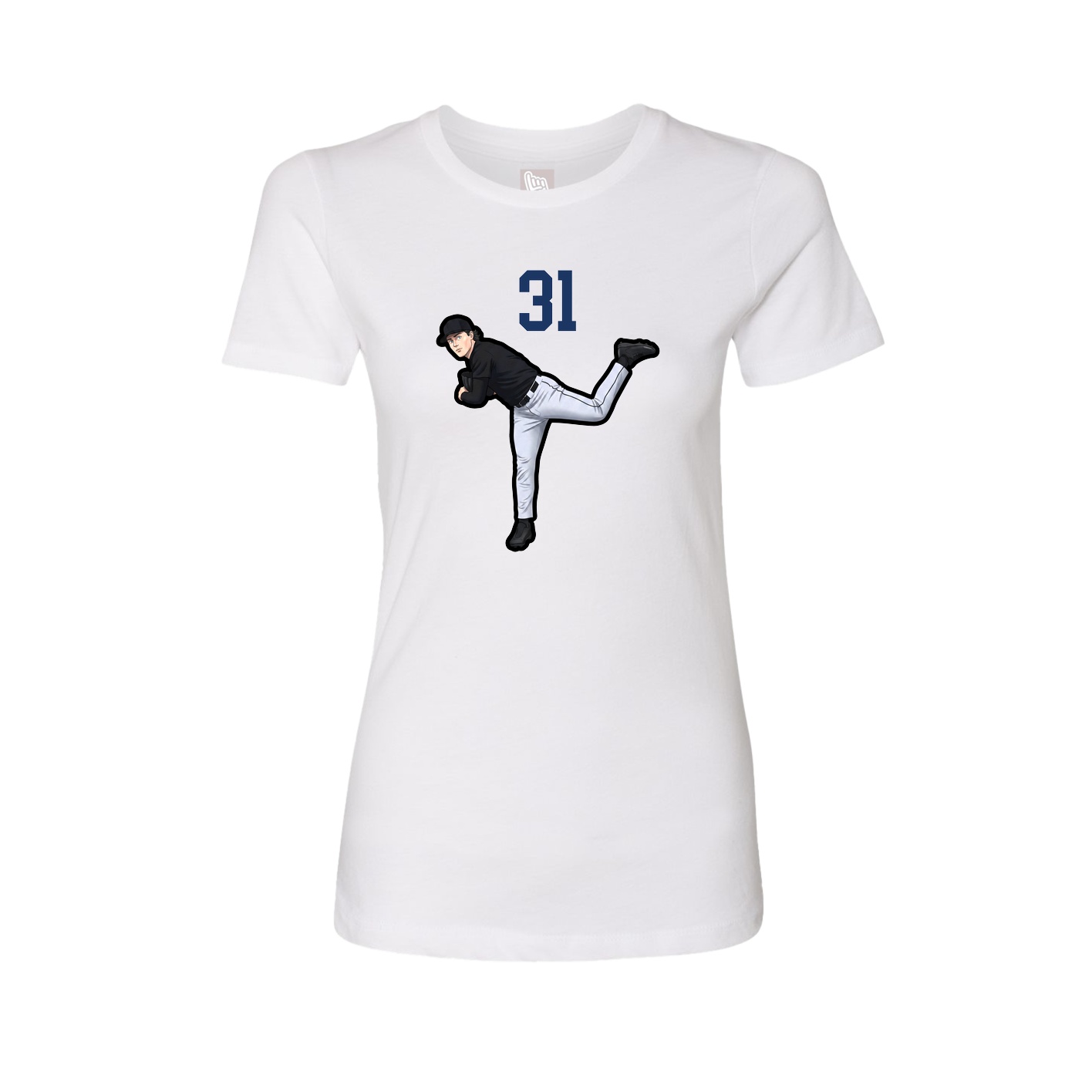 Fitted Women's Tee — Number Top in White