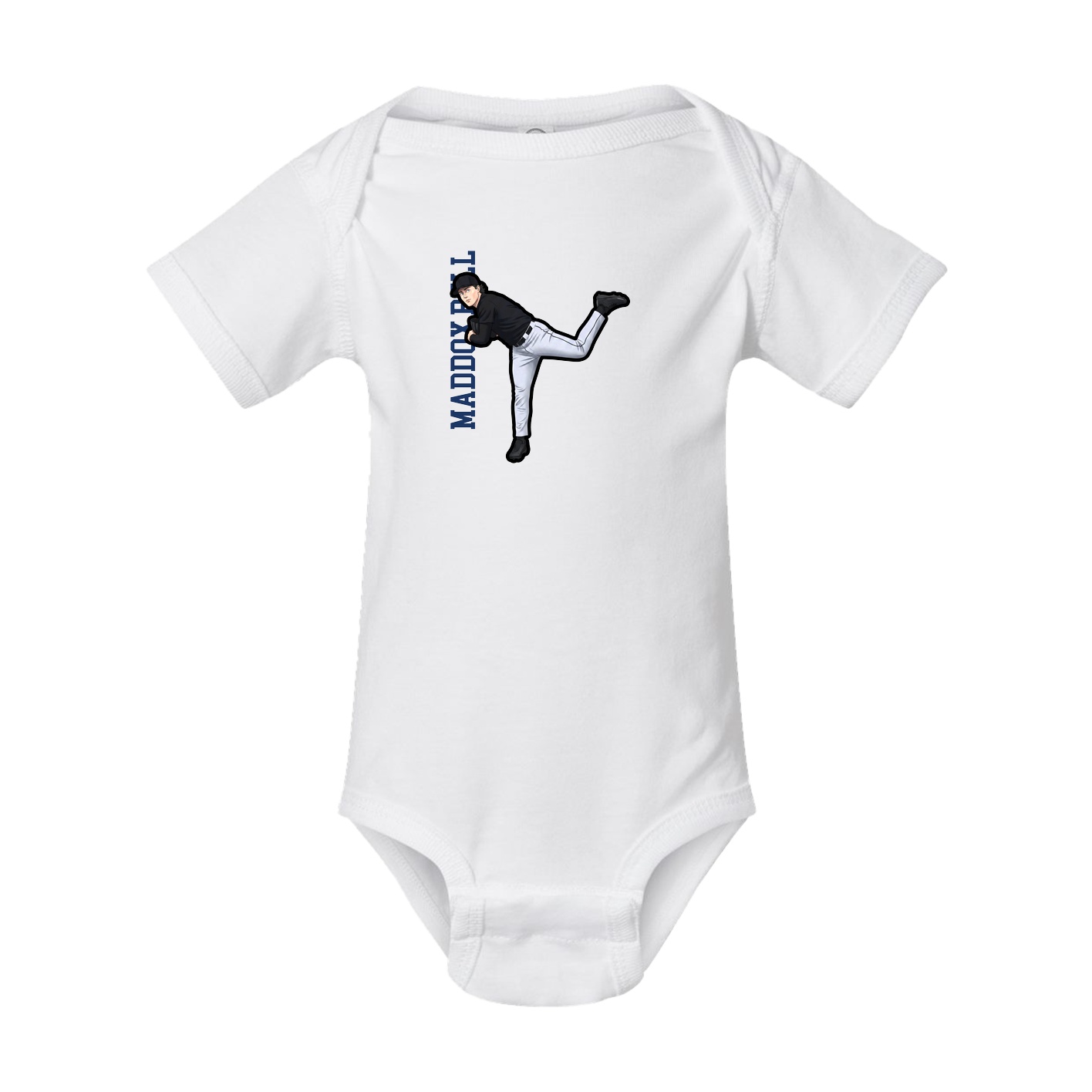 Baby Onesie — Name Vertical in White