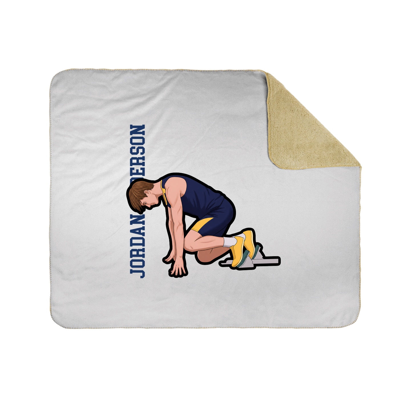 Throw Blanket — Name Vertical in White