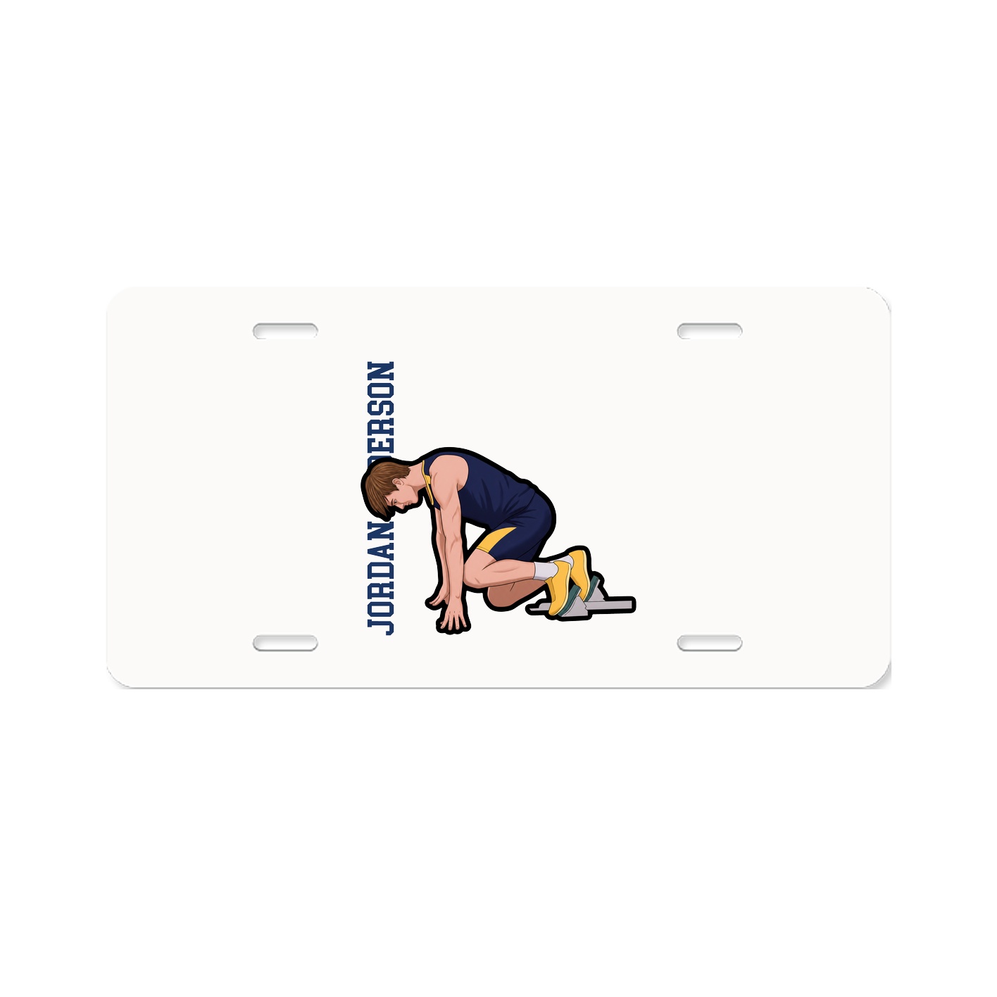 License Plate — Name Vertical in Classic