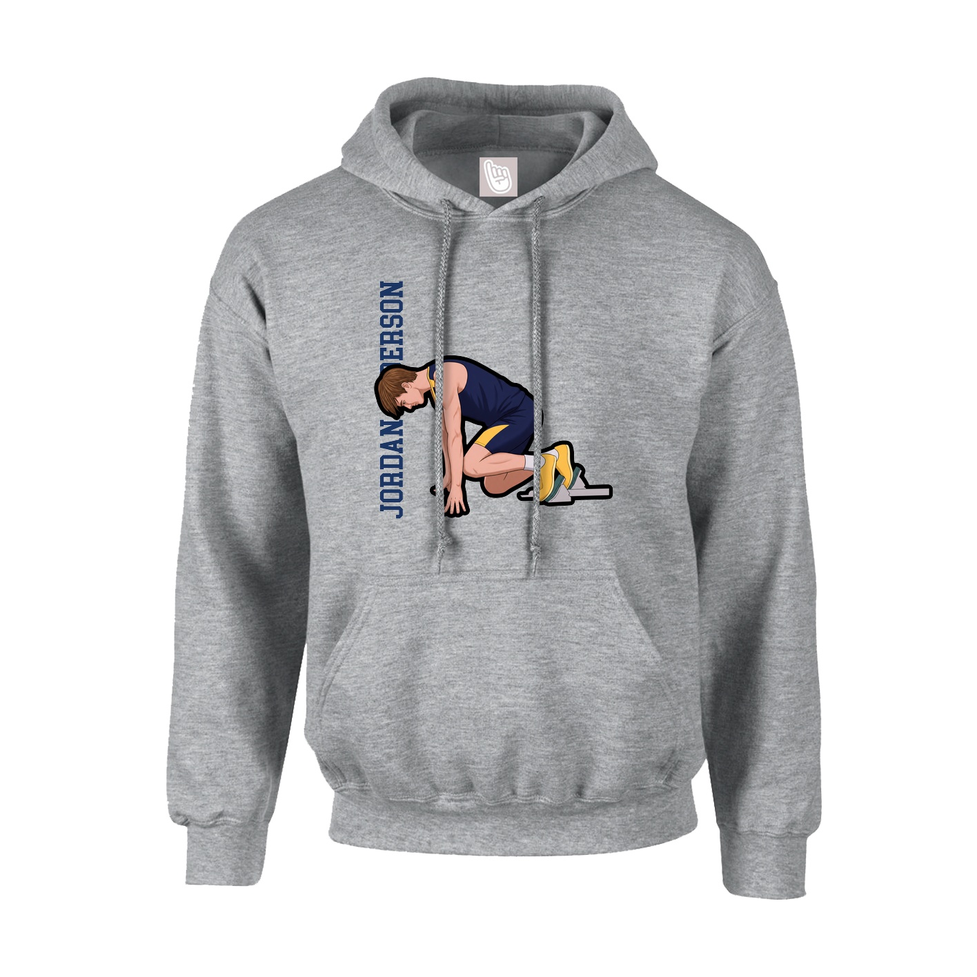 Youth Hoodie — Name Vertical in Grey