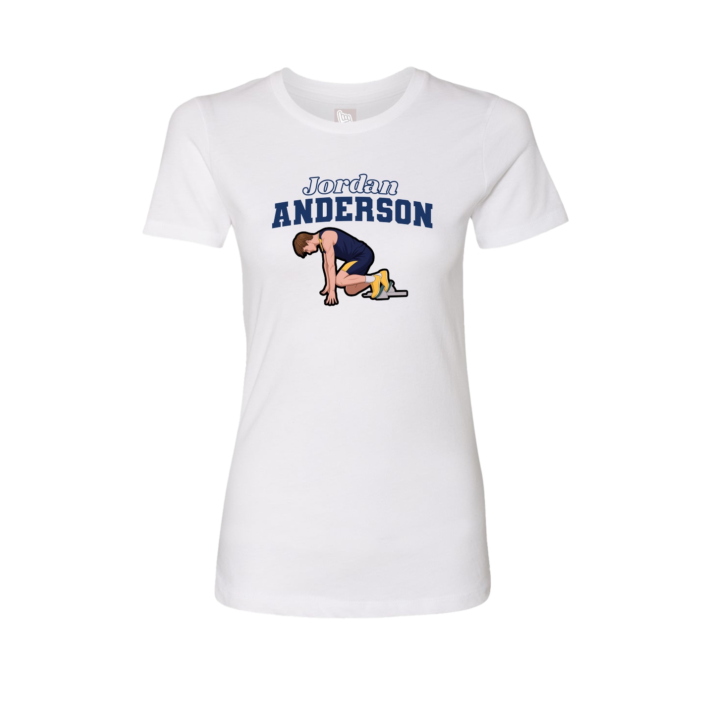 Fitted Women's Tee — Name Arch in White