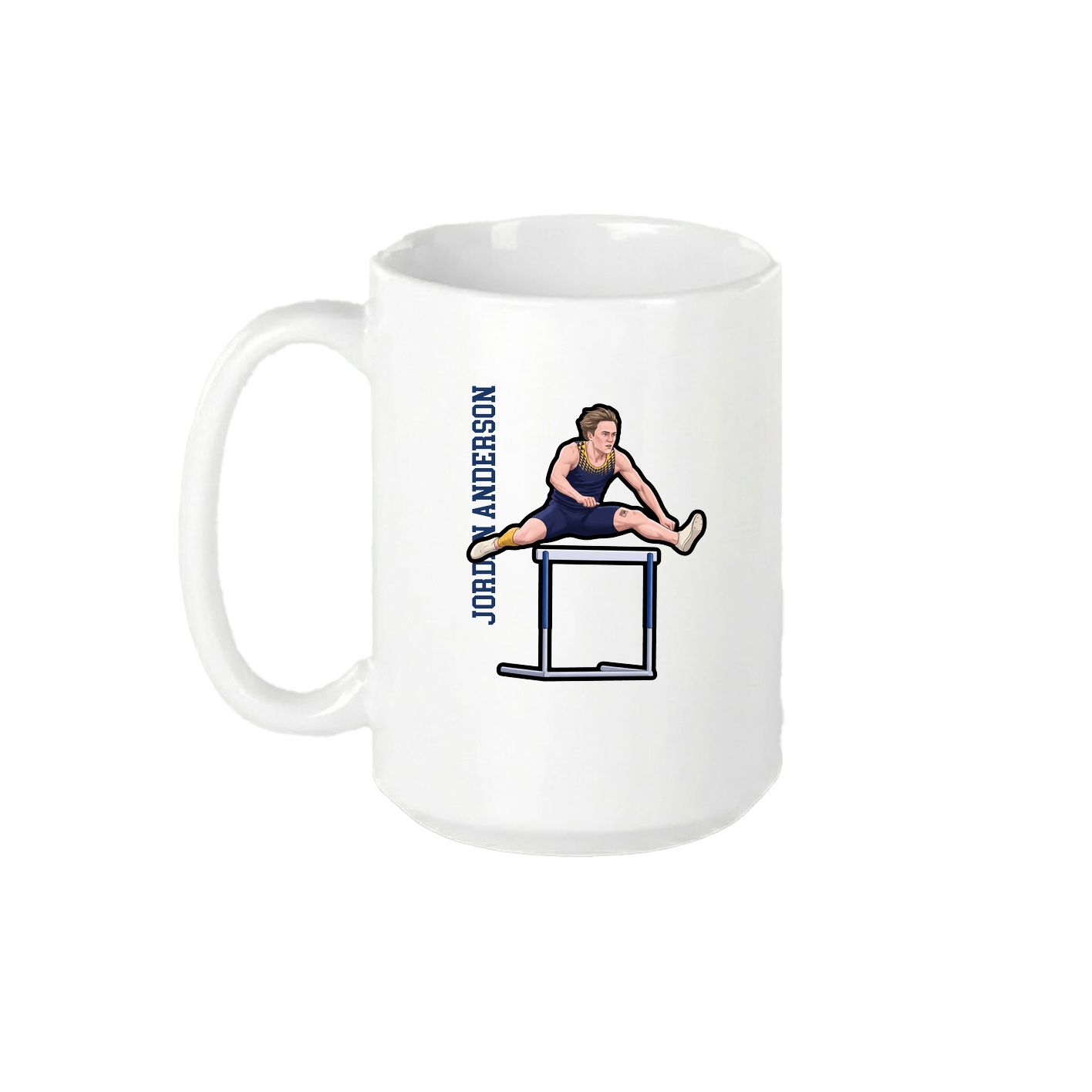 15oz Coffee Mug — Name Vertical in White