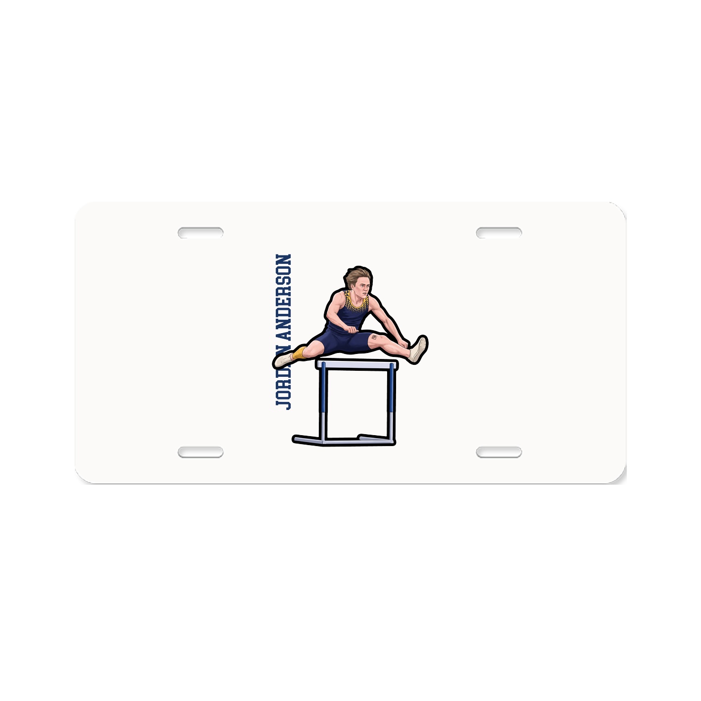 License Plate — Name Vertical in Classic