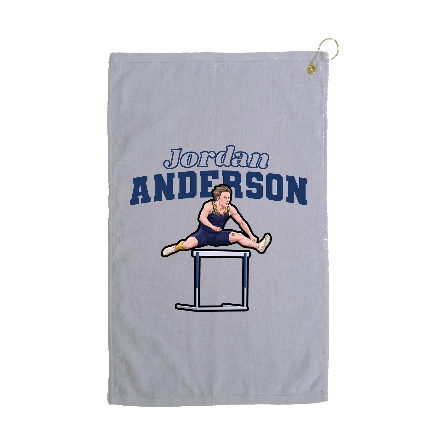 Golf Towel — Name Arch in Grey