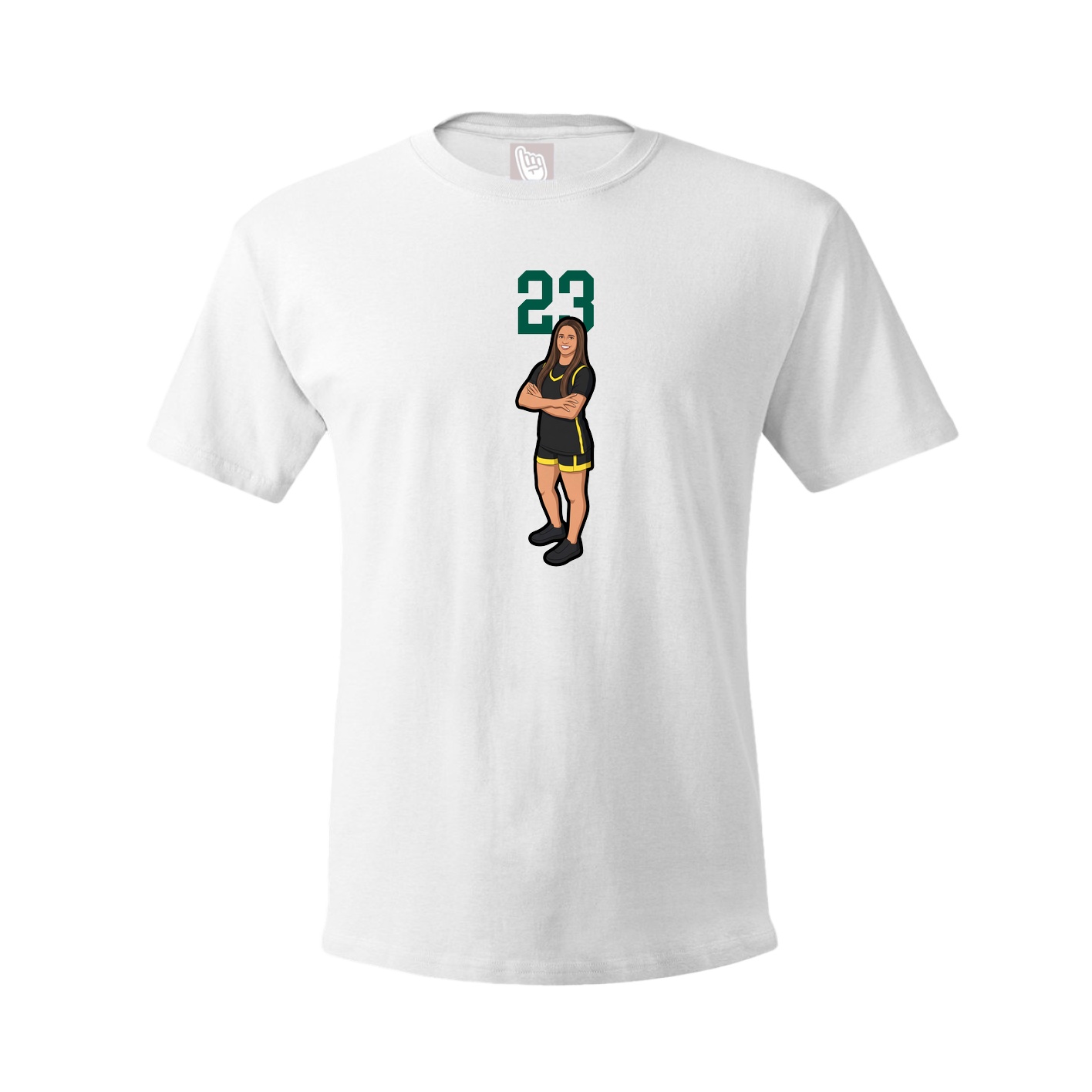 Youth Tee — Number Top in White