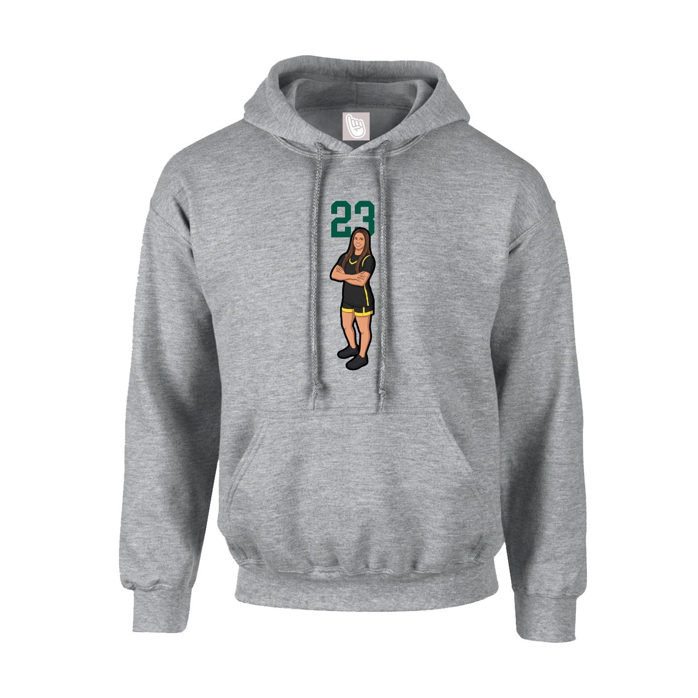 Youth Hoodie — Number Top in Grey