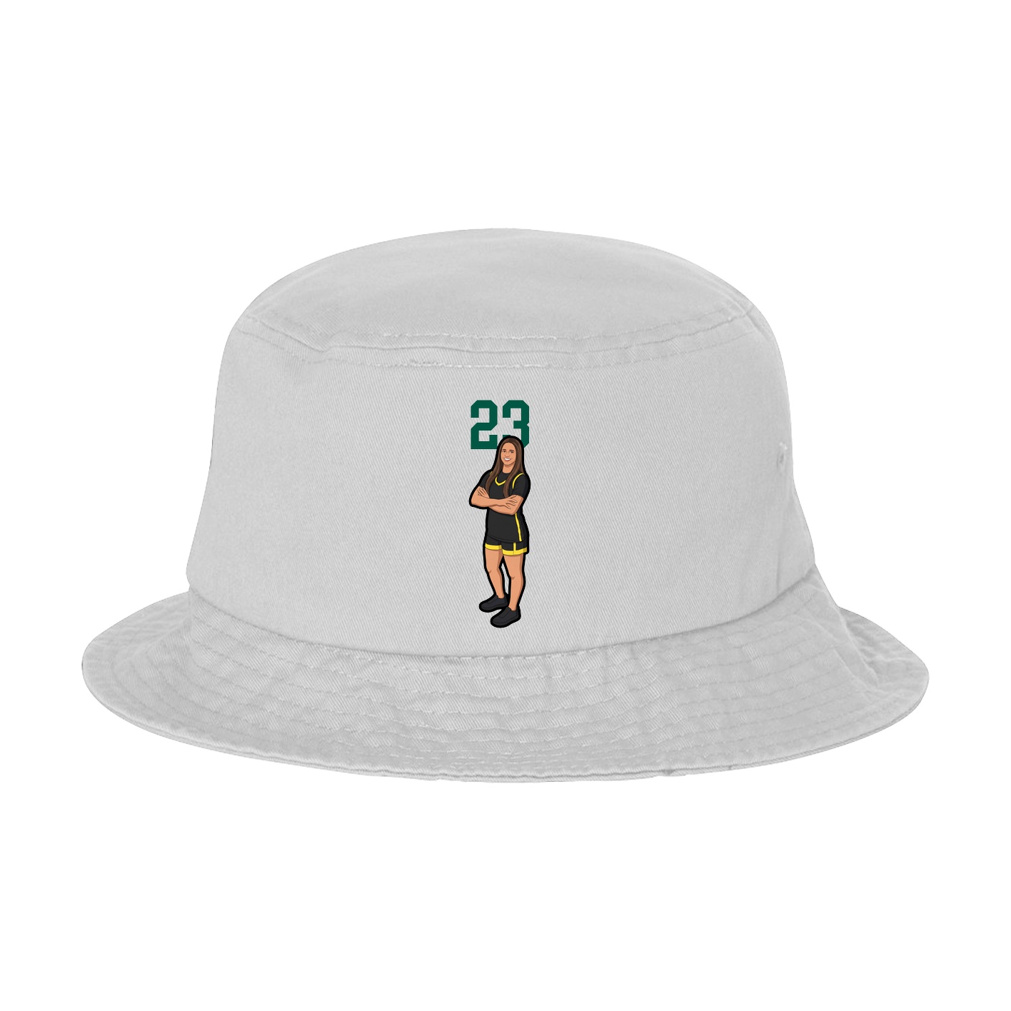 Bucket Cap — Number Top in White