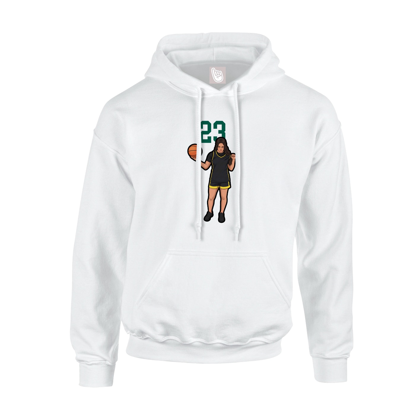 Youth Hoodie — Number Top in White