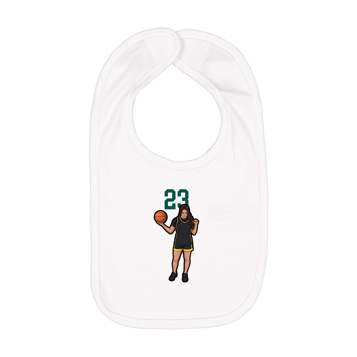 Infant Bib — Number Top in White