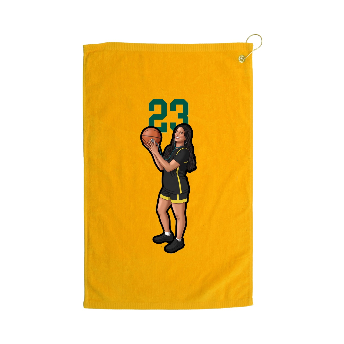 Golf Towel — Number Top in Gold