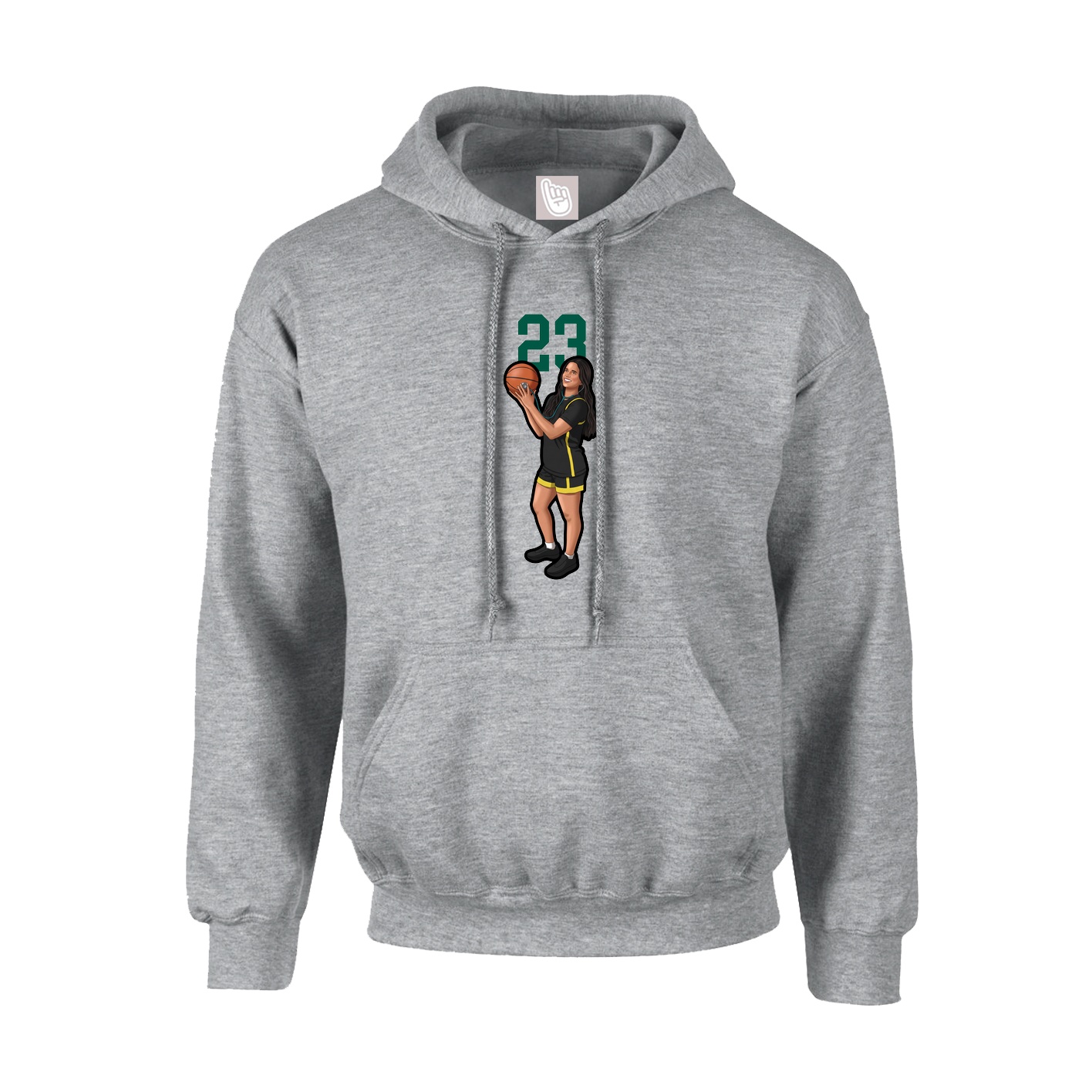 Hoodie — Number Top in Grey