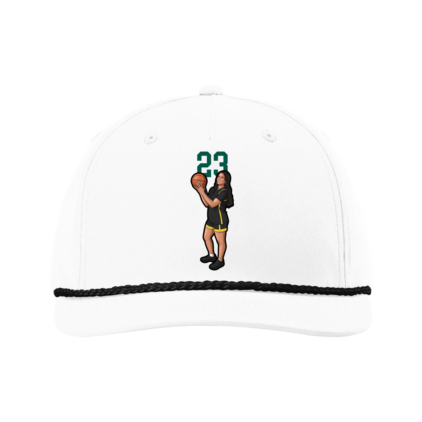 Five-Panel Classic Rope Cap — Number Top in White