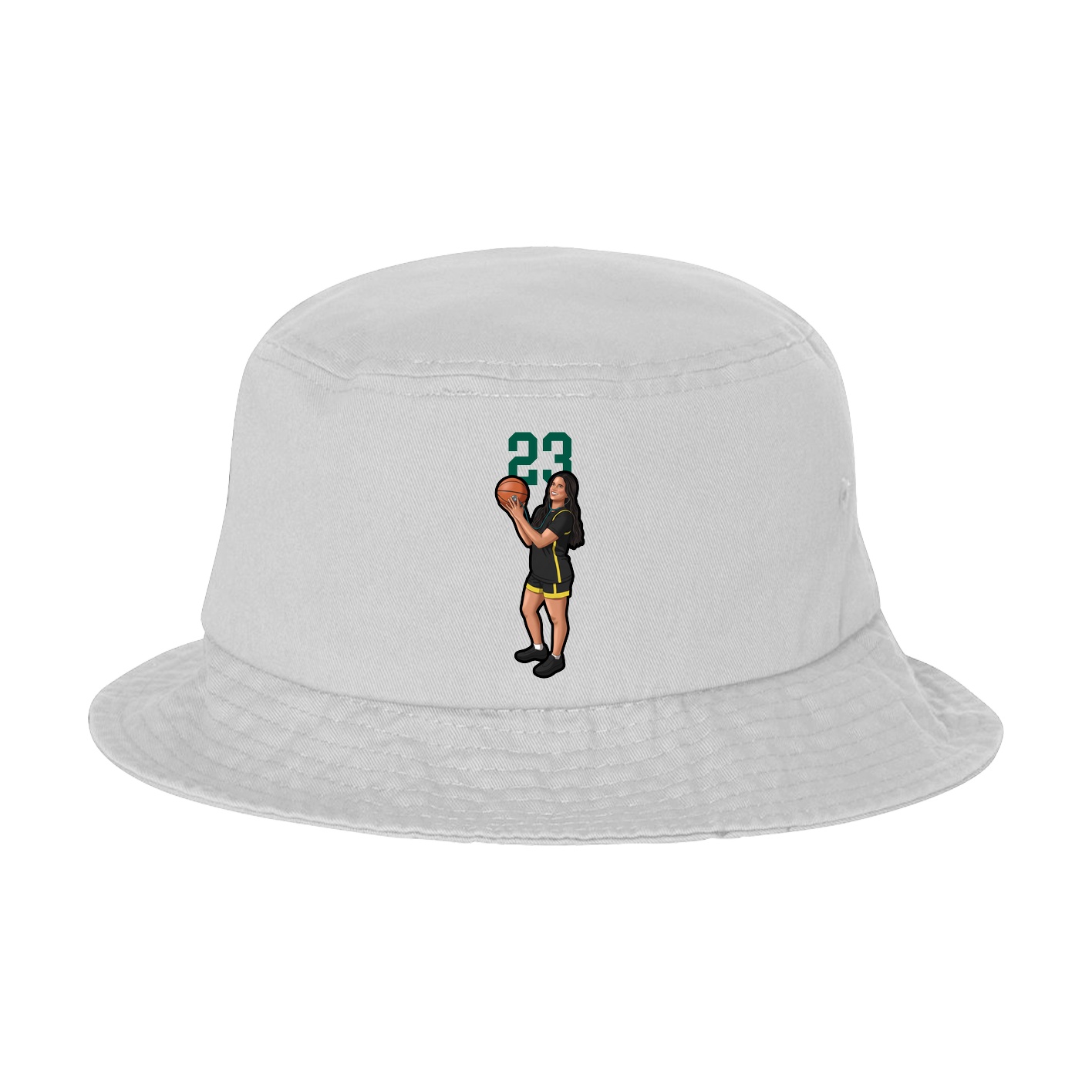 Bucket Cap — Number Top in White