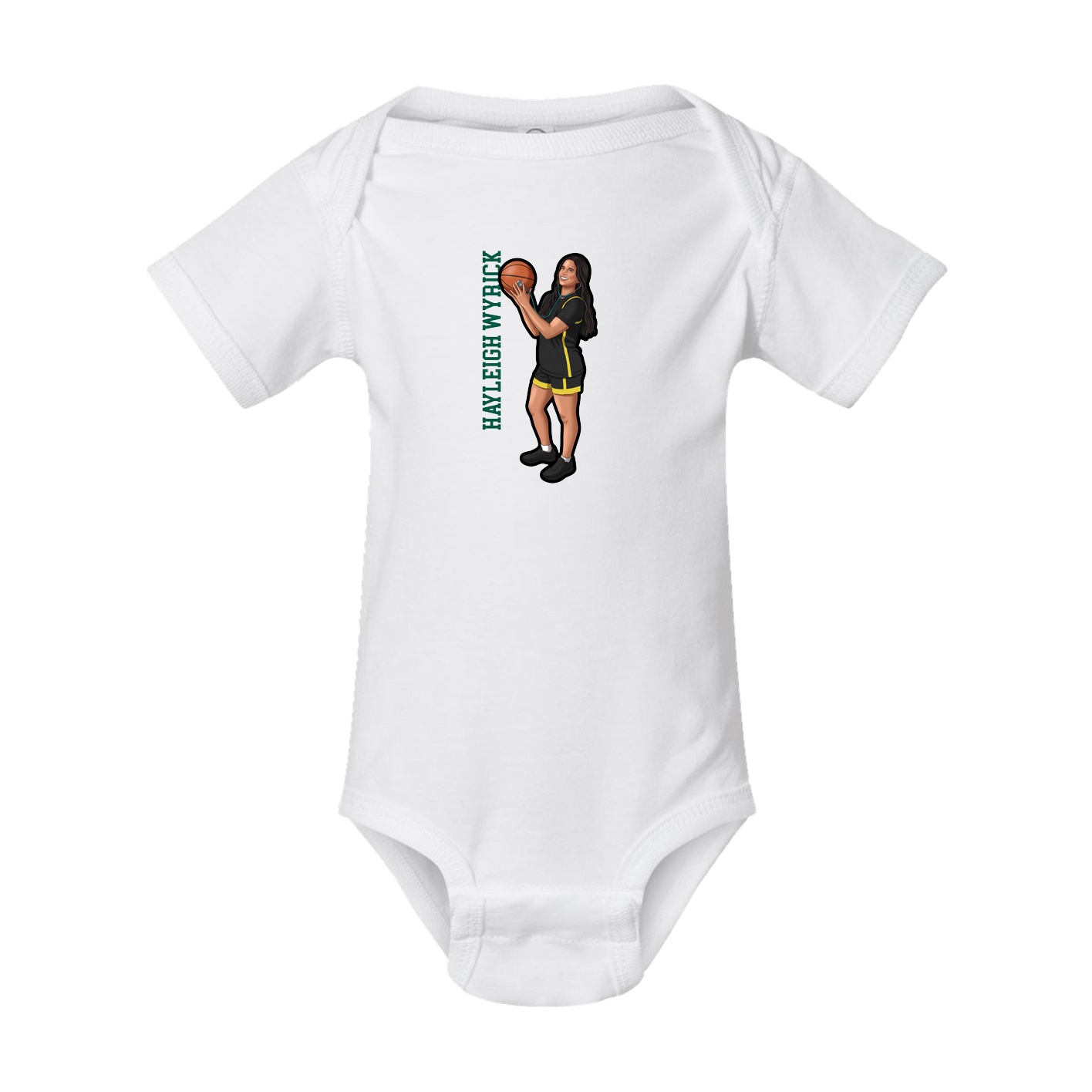 Baby Onesie — Name Vertical in White
