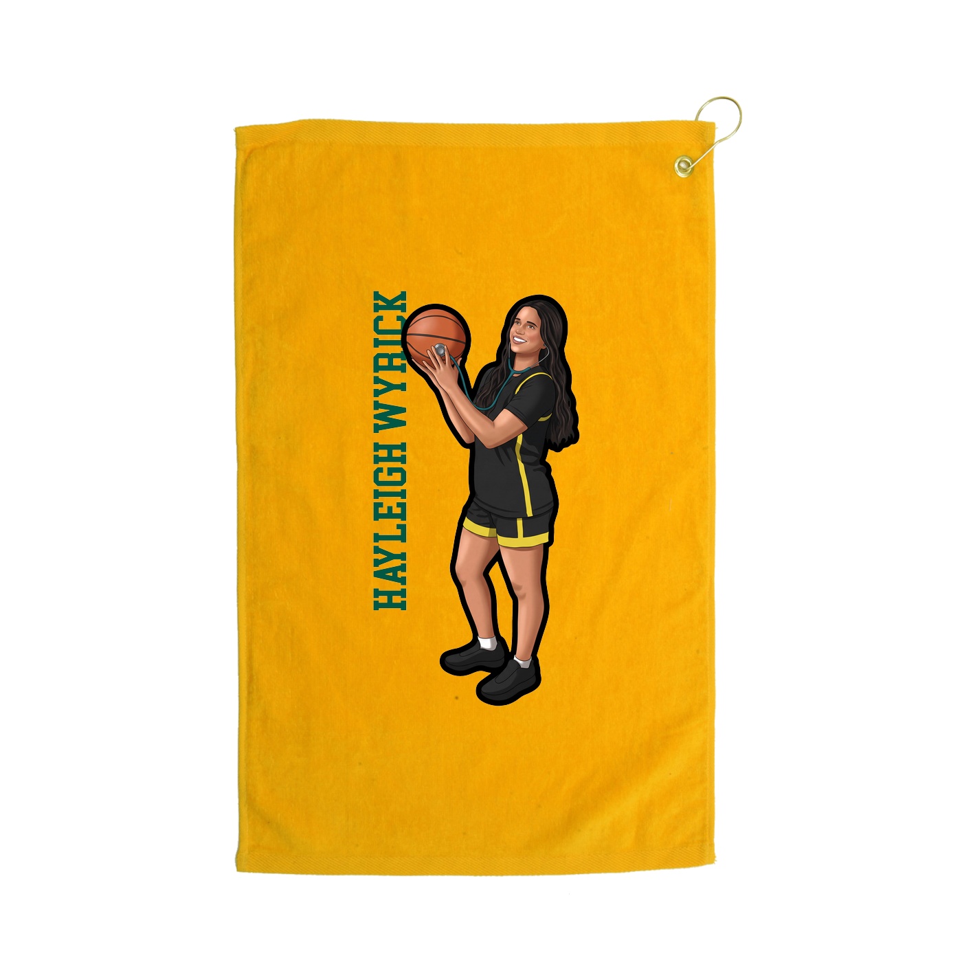 Golf Towel — Name Vertical in Gold