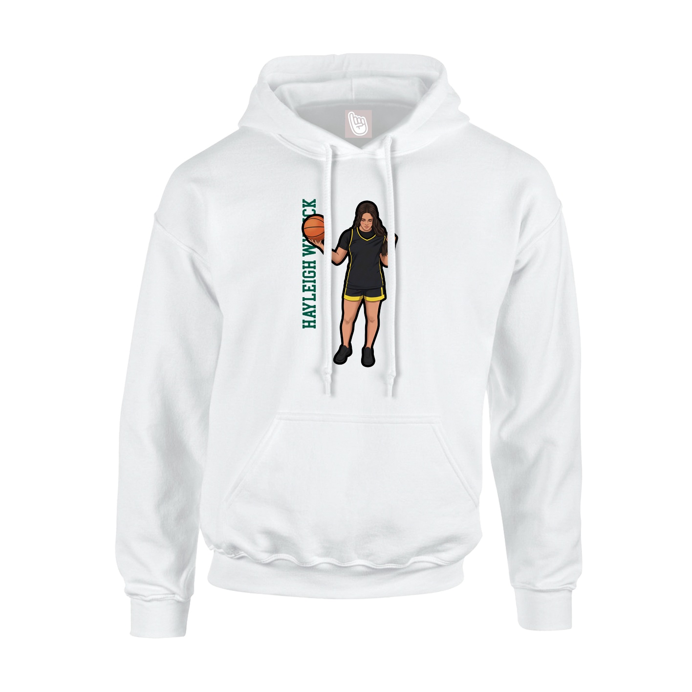 Hoodie — Name Vertical in White