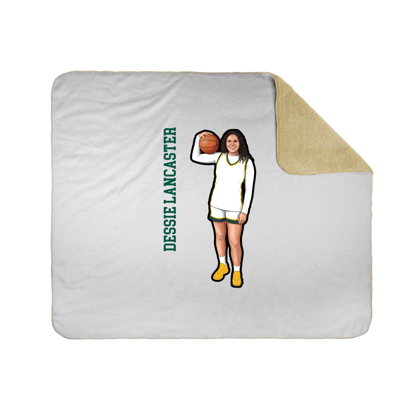 Throw Blanket — Name Vertical in White