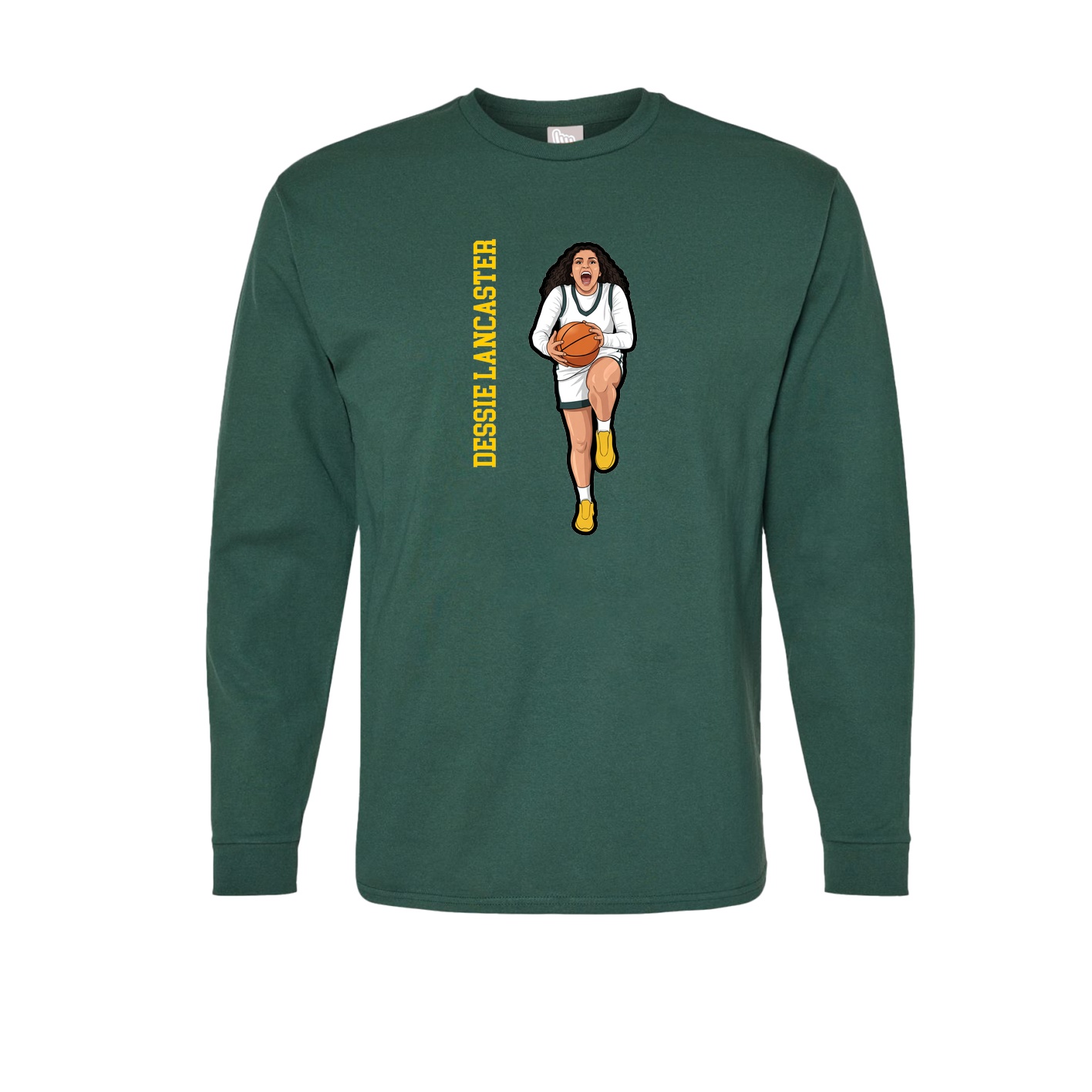 Long Sleeve Tee — Name Vertical in Green